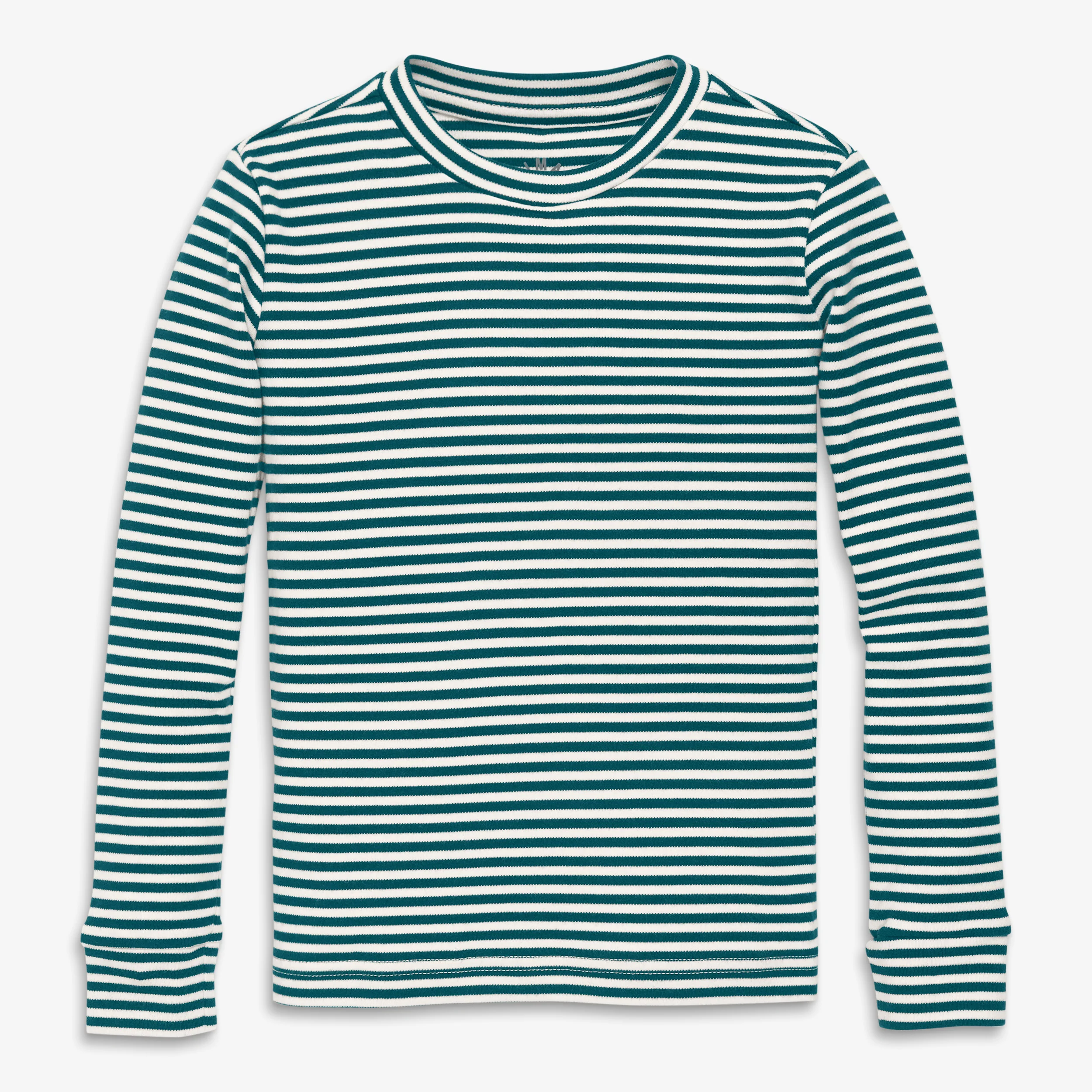 Kids organic long sleeve PJ top in stripe - Image 3