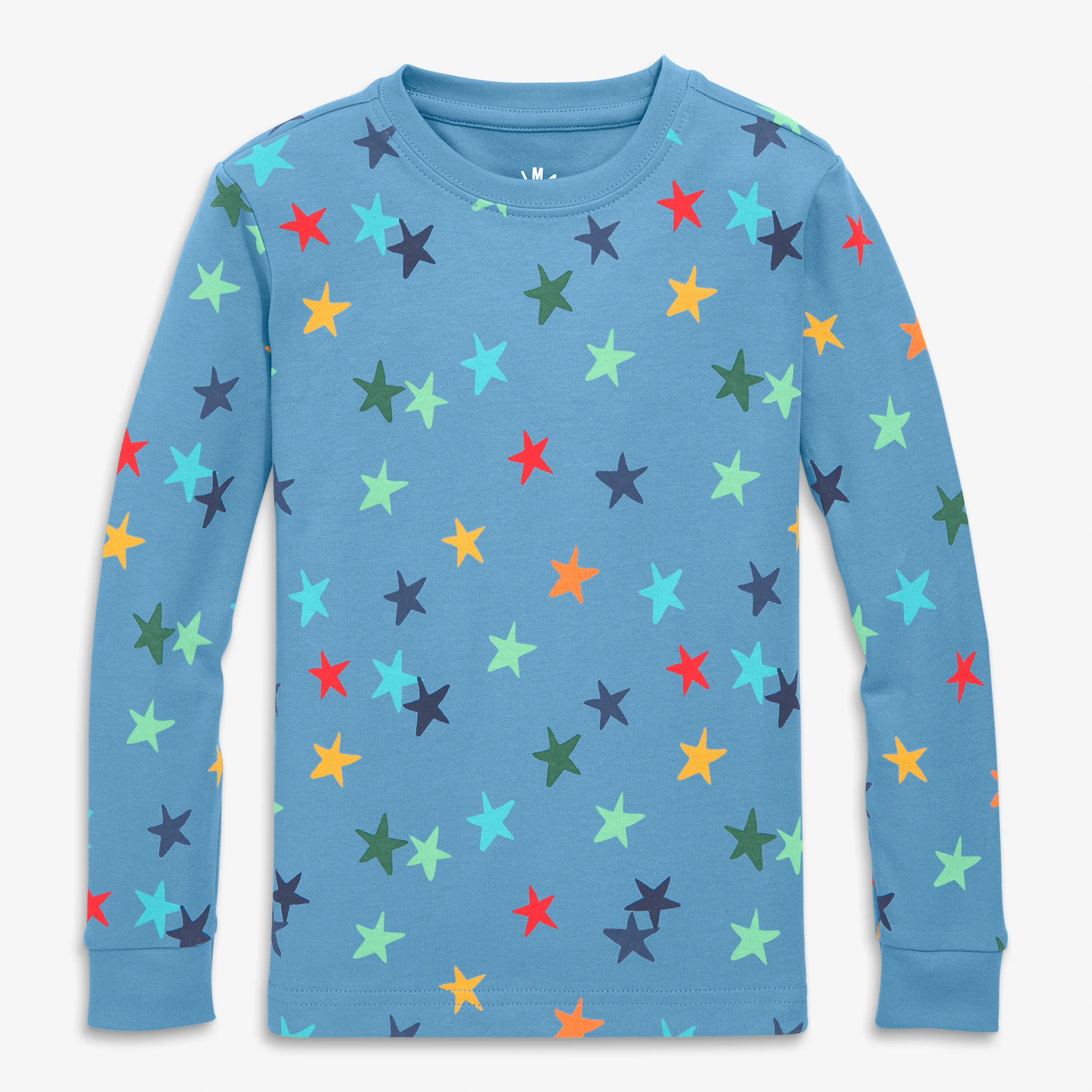 Clearance kids organic long sleeve pj top in confetti stars - Image 2