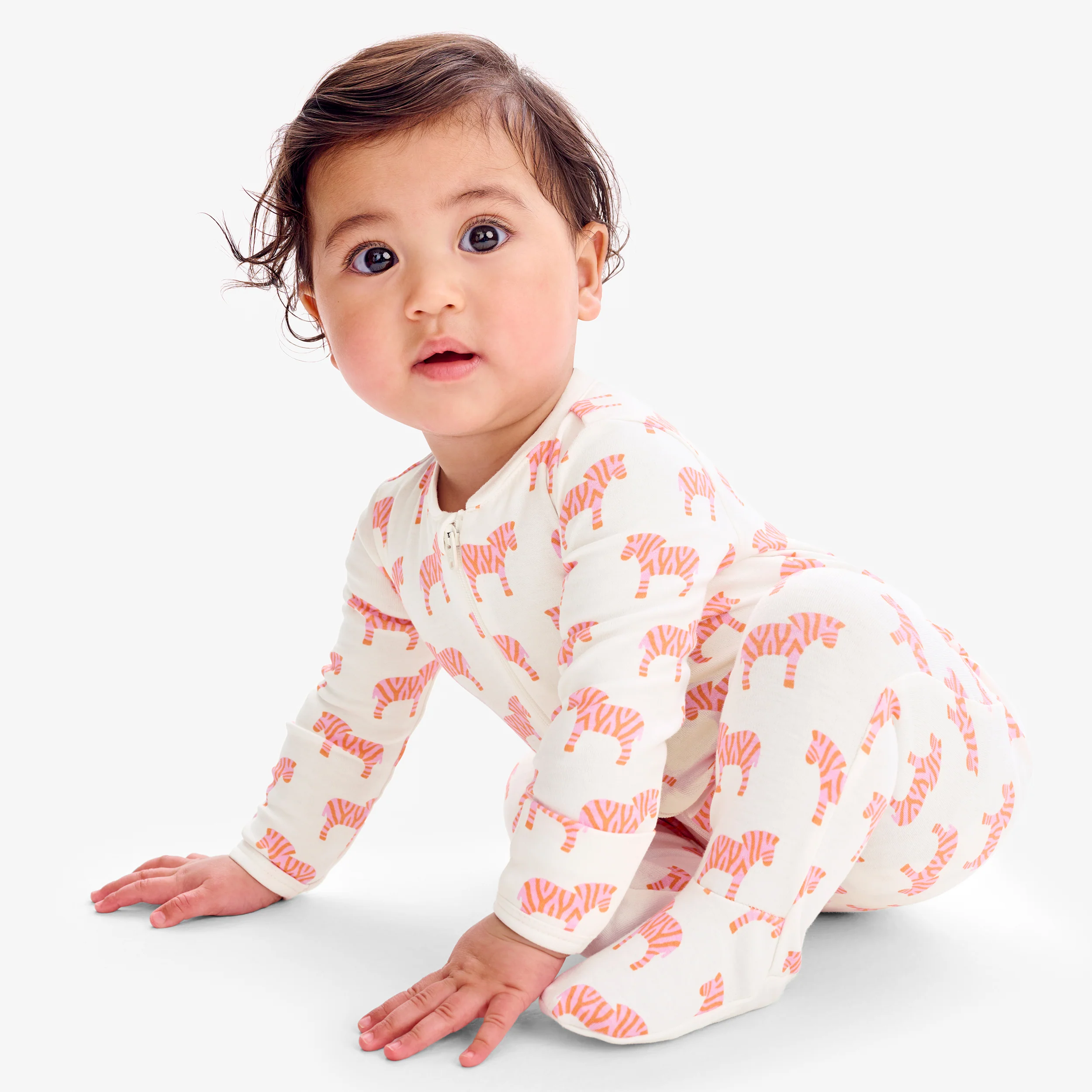 Baby organic animal friends zip footie - Image 8