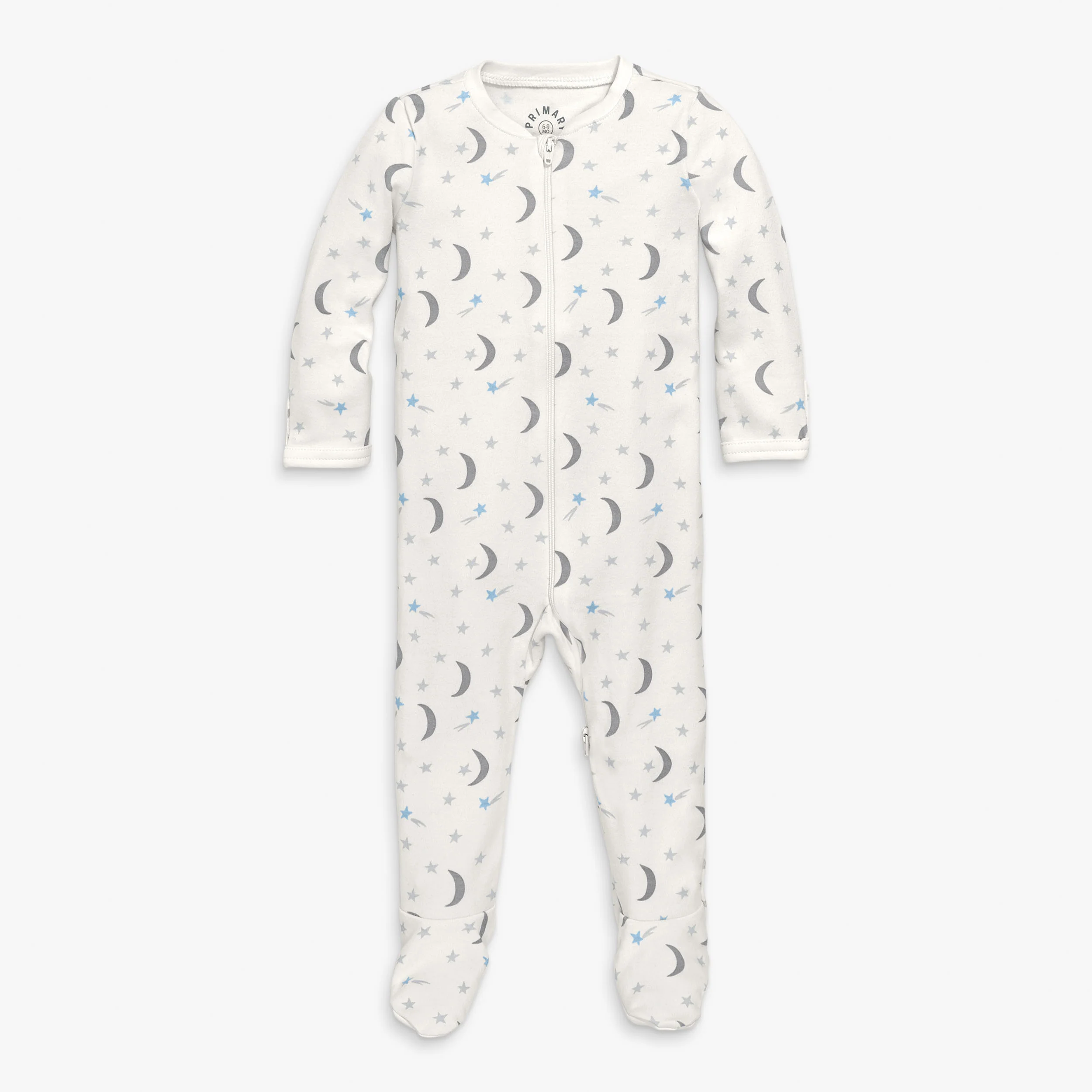 Baby organic zip footie in starry night