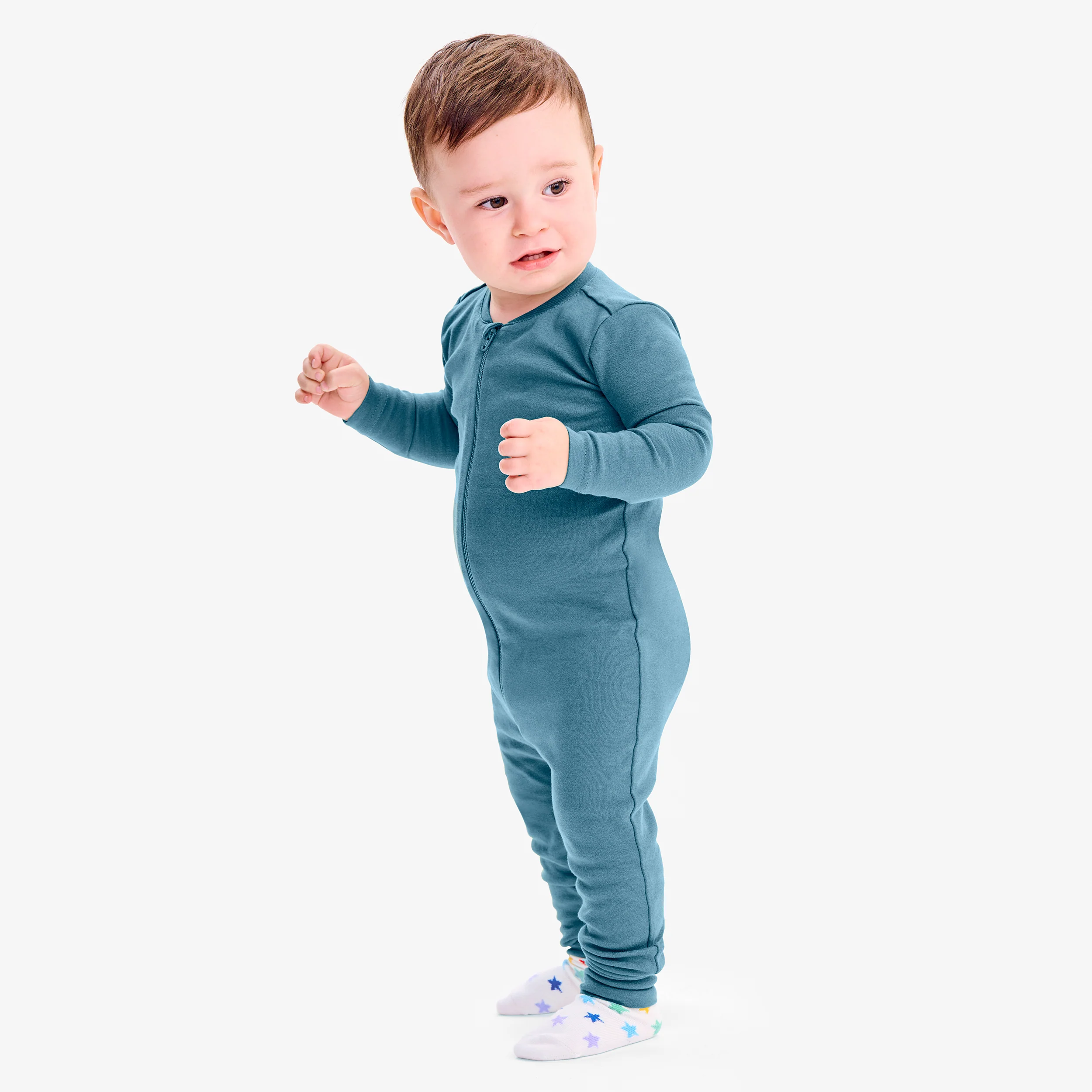 Baby organic zip romper