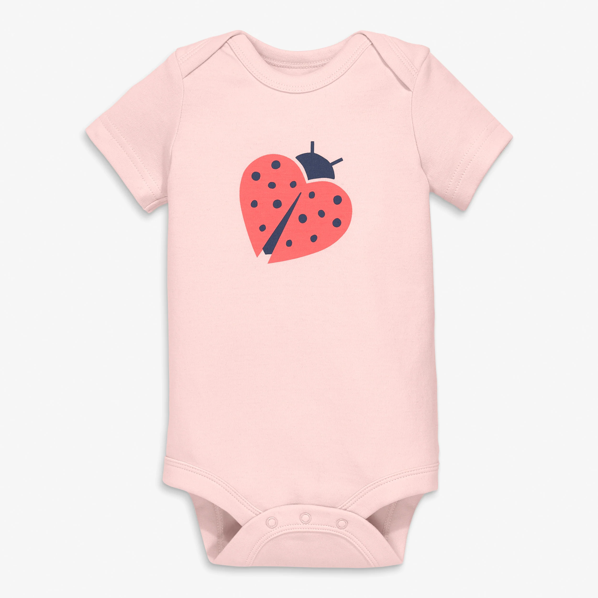 Organic short sleeve ladybug babysuit - Image 2