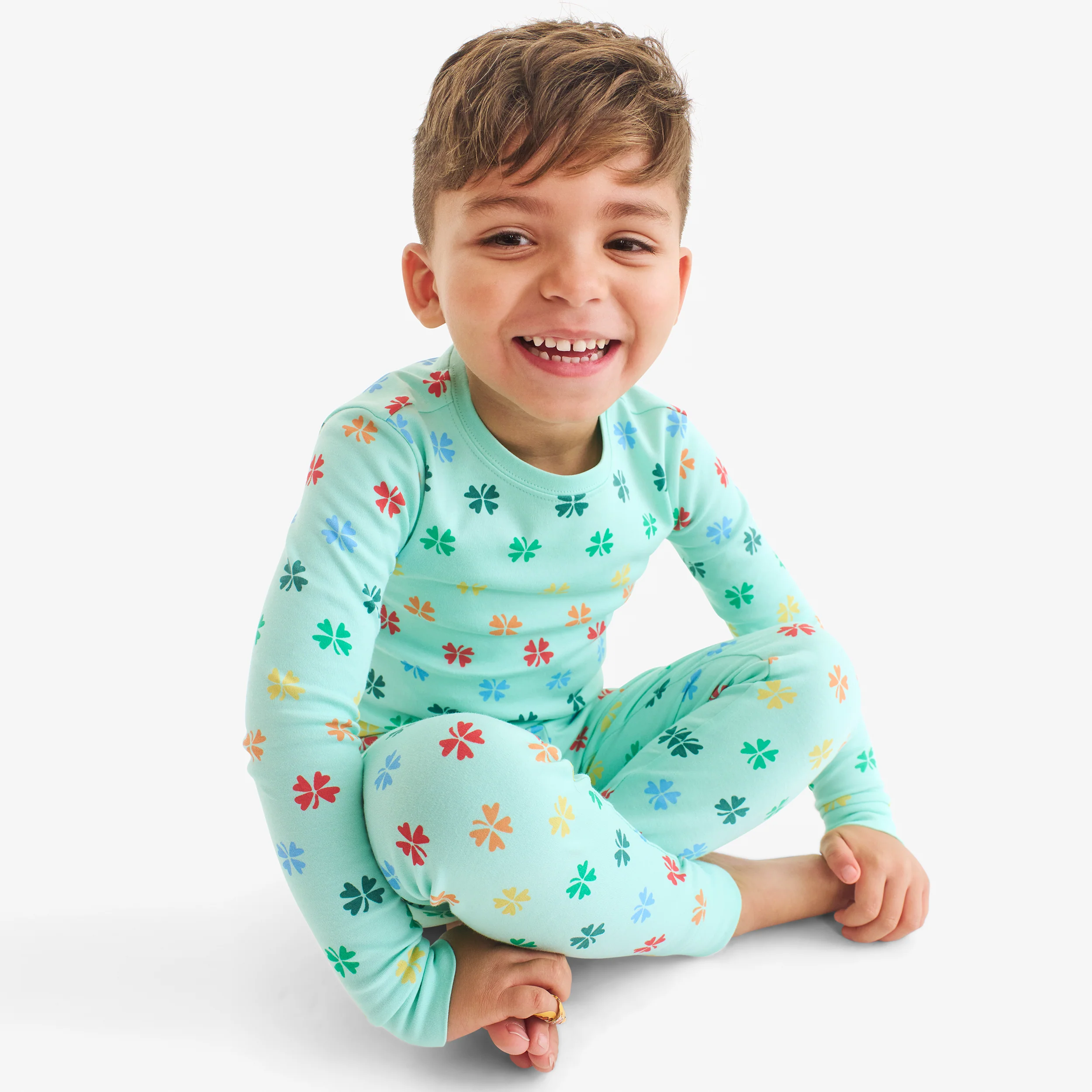 Kids organic rainbow clovers PJ set - Image 3