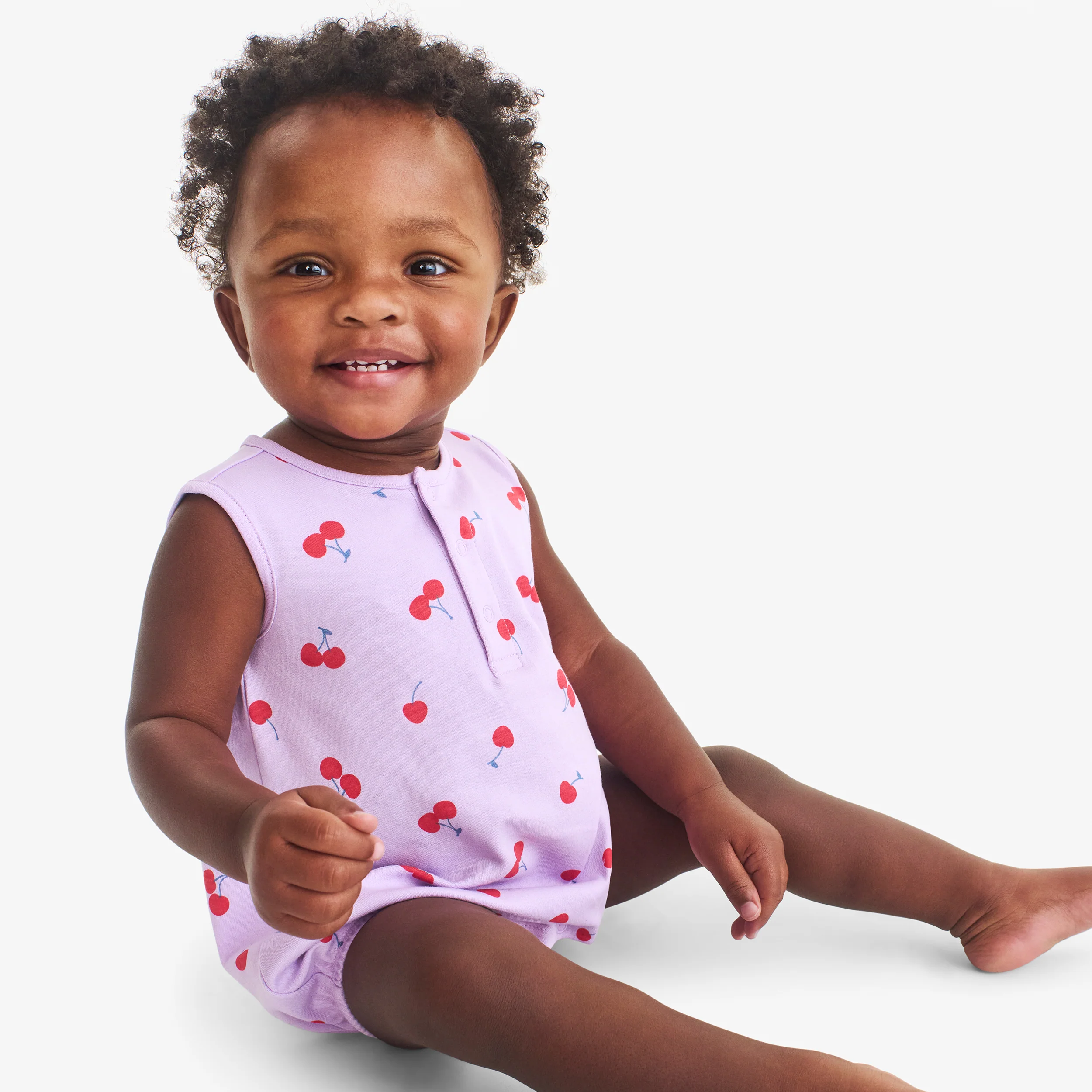 Baby organic henley bubble shortie in summer fruits
