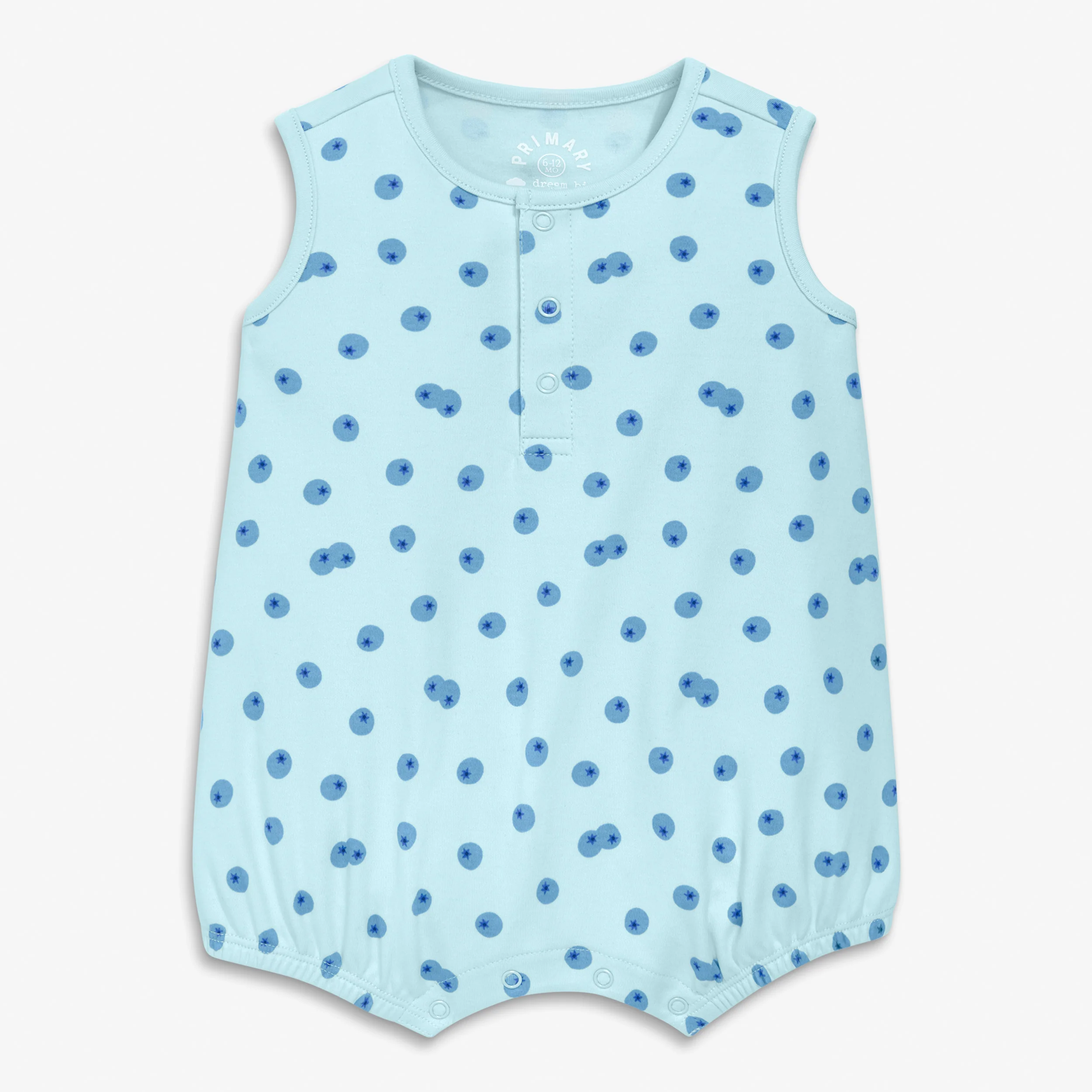 Baby organic henley bubble shortie in summer fruits - Image 2