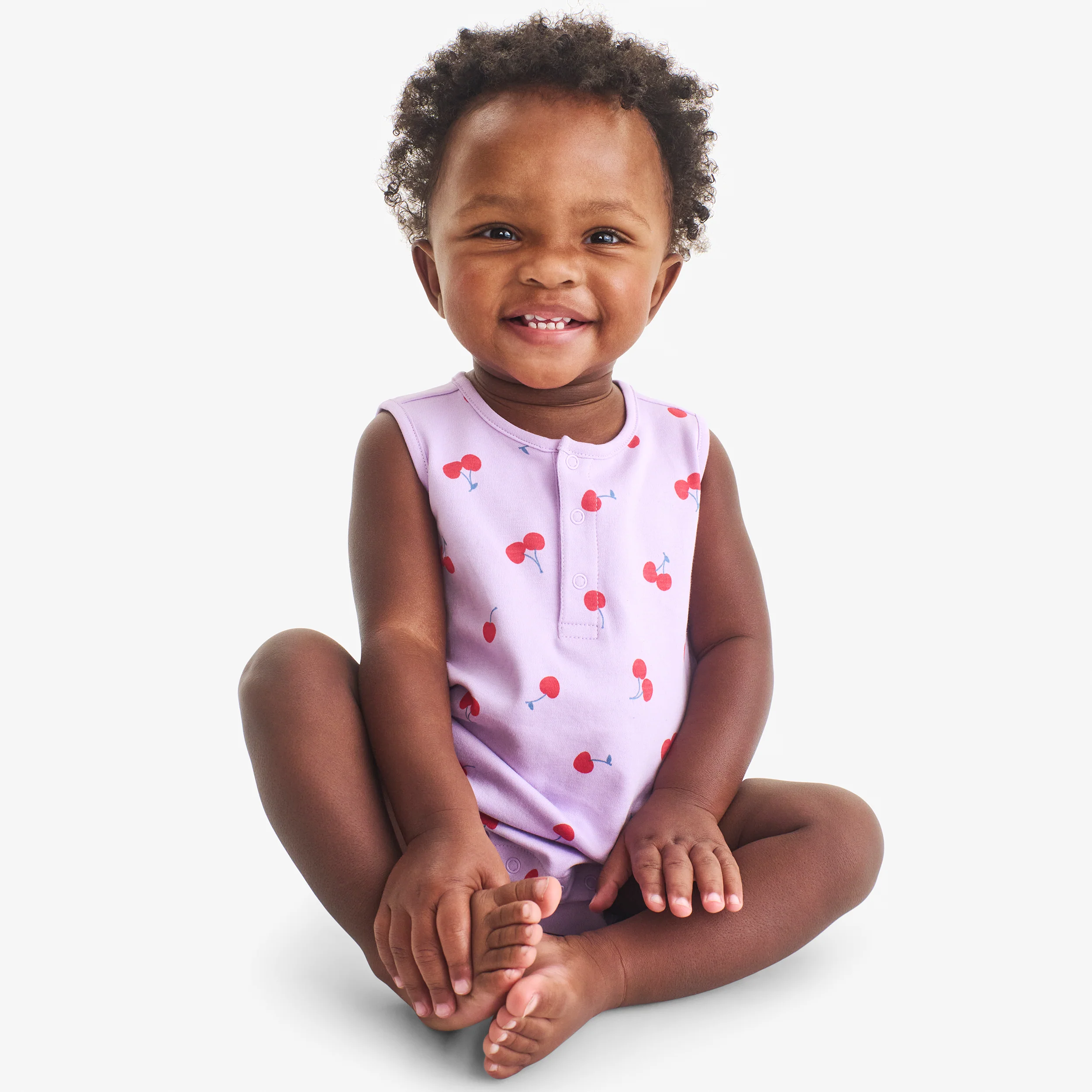 Baby organic henley bubble shortie in summer fruits - Image 4