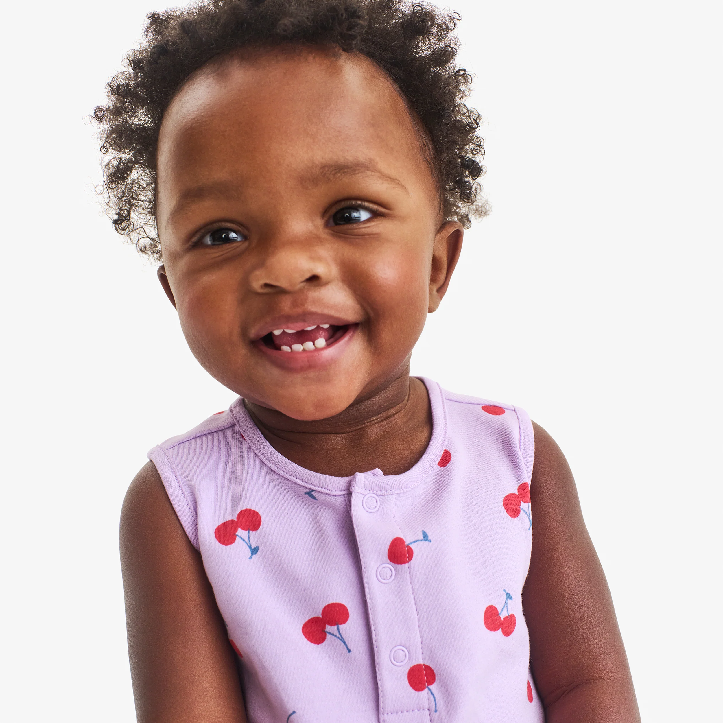 Baby organic henley bubble shortie in summer fruits - Image 5