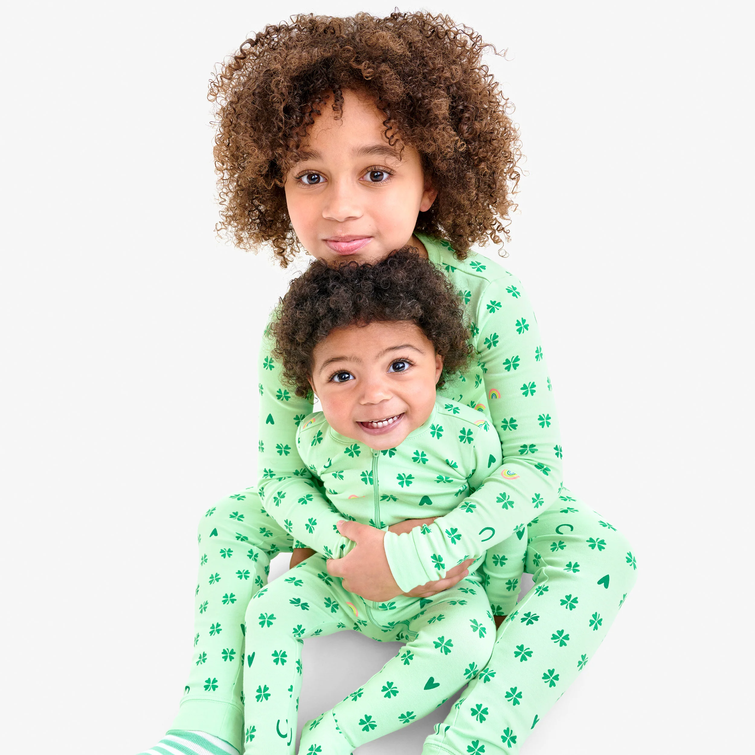 Clearance baby organic zip footie in good luck charms - Image 2