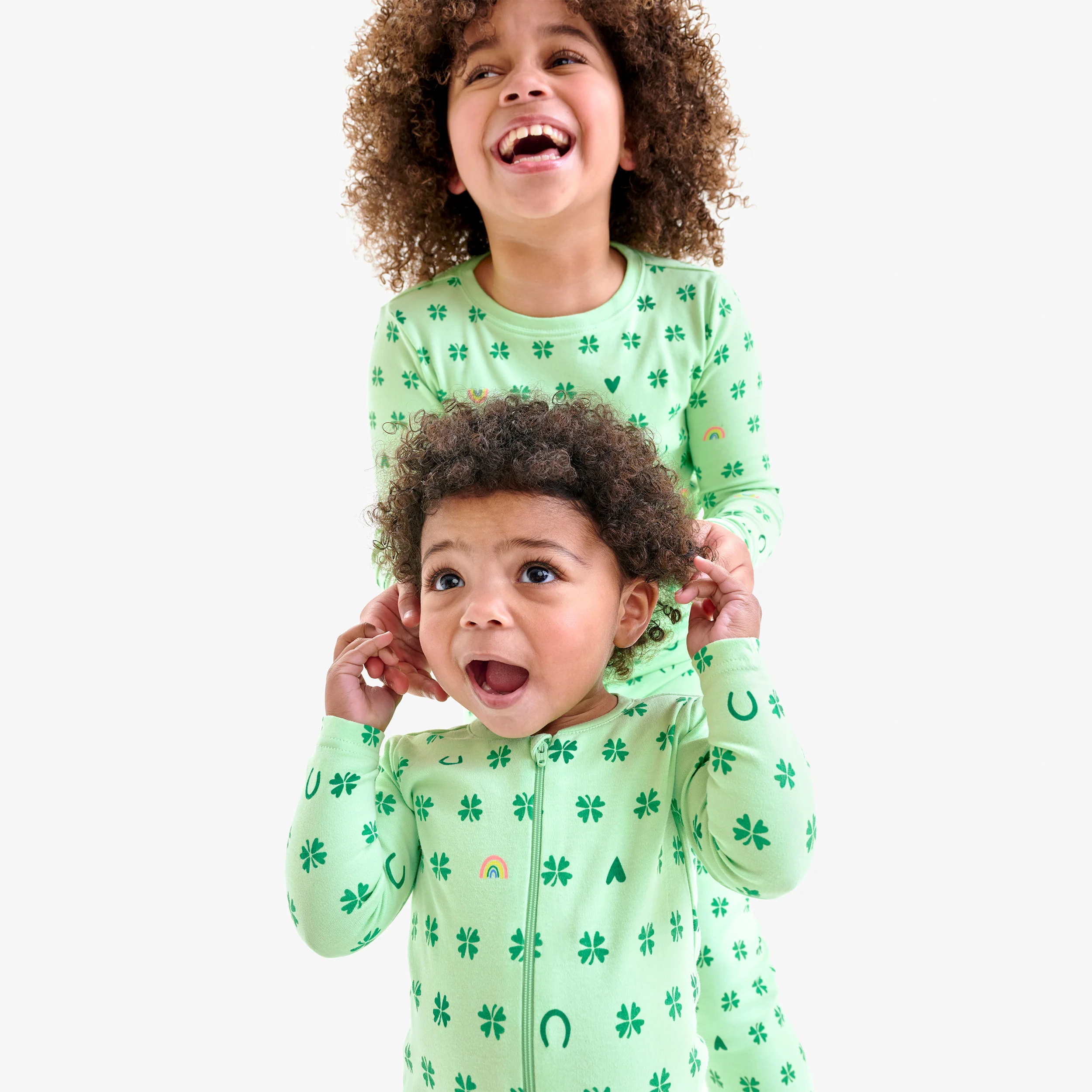 Clearance baby organic zip footie in good luck charms - Image 3