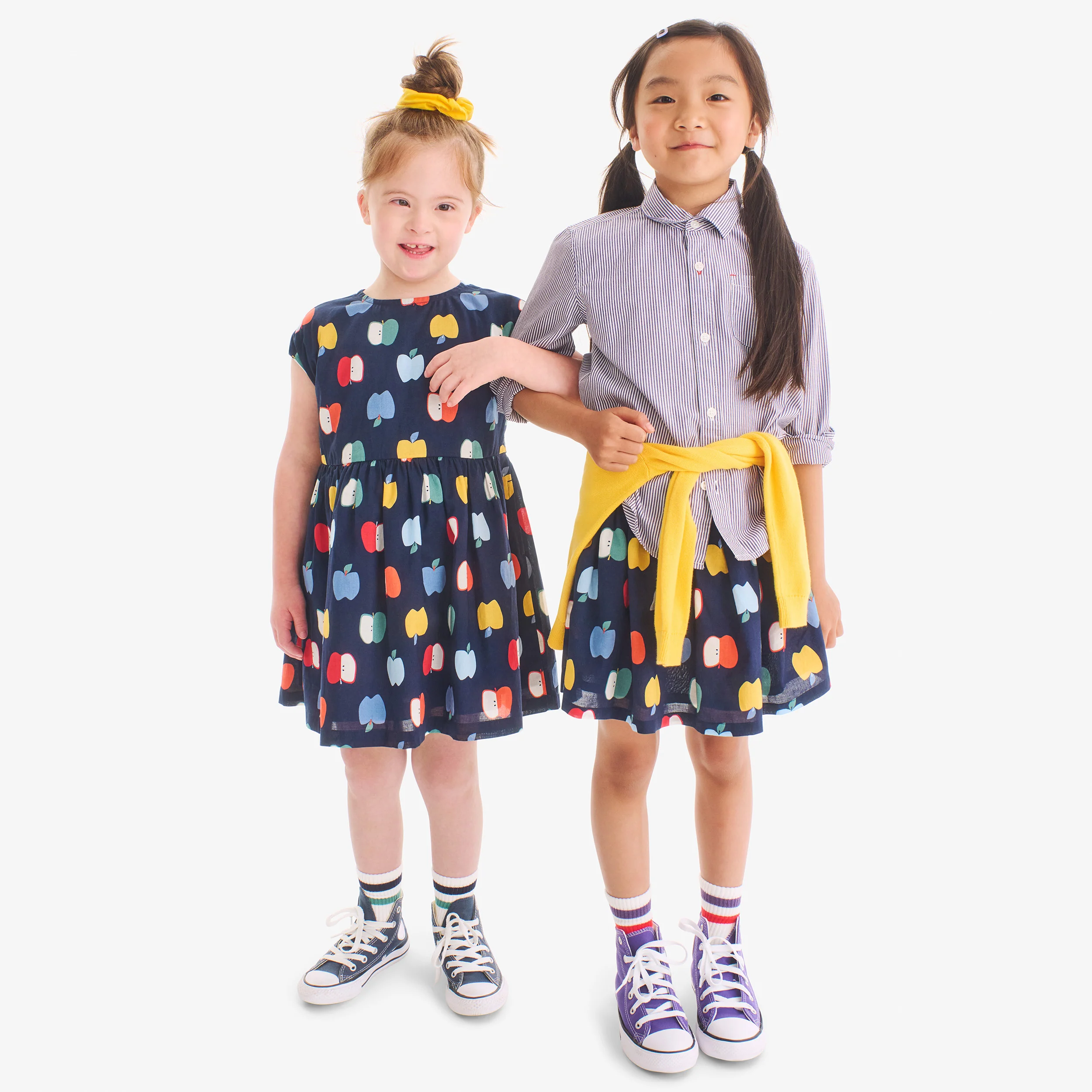 Kids pull-on pocket skirt in rainbow apples - Image 4
