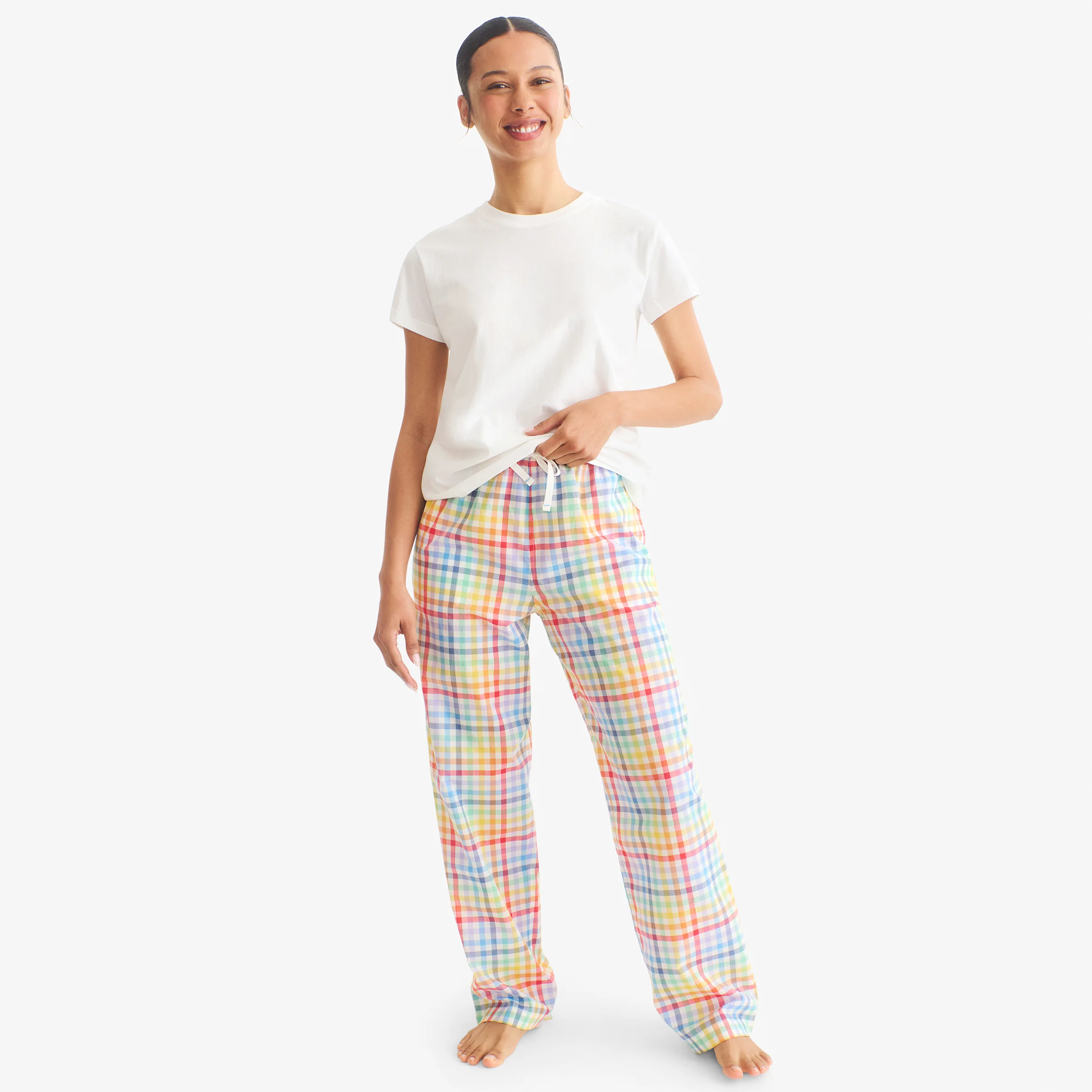 Adult PJ pant in rainbow plaid (unisex fit)