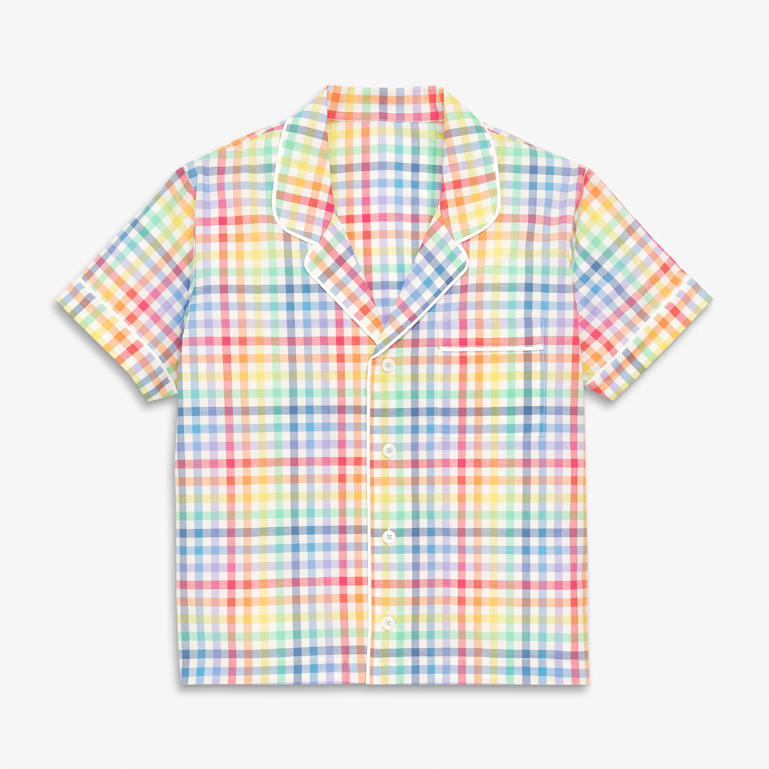 Adult PJ top in rainbow plaid (women’s fit) - Image 2