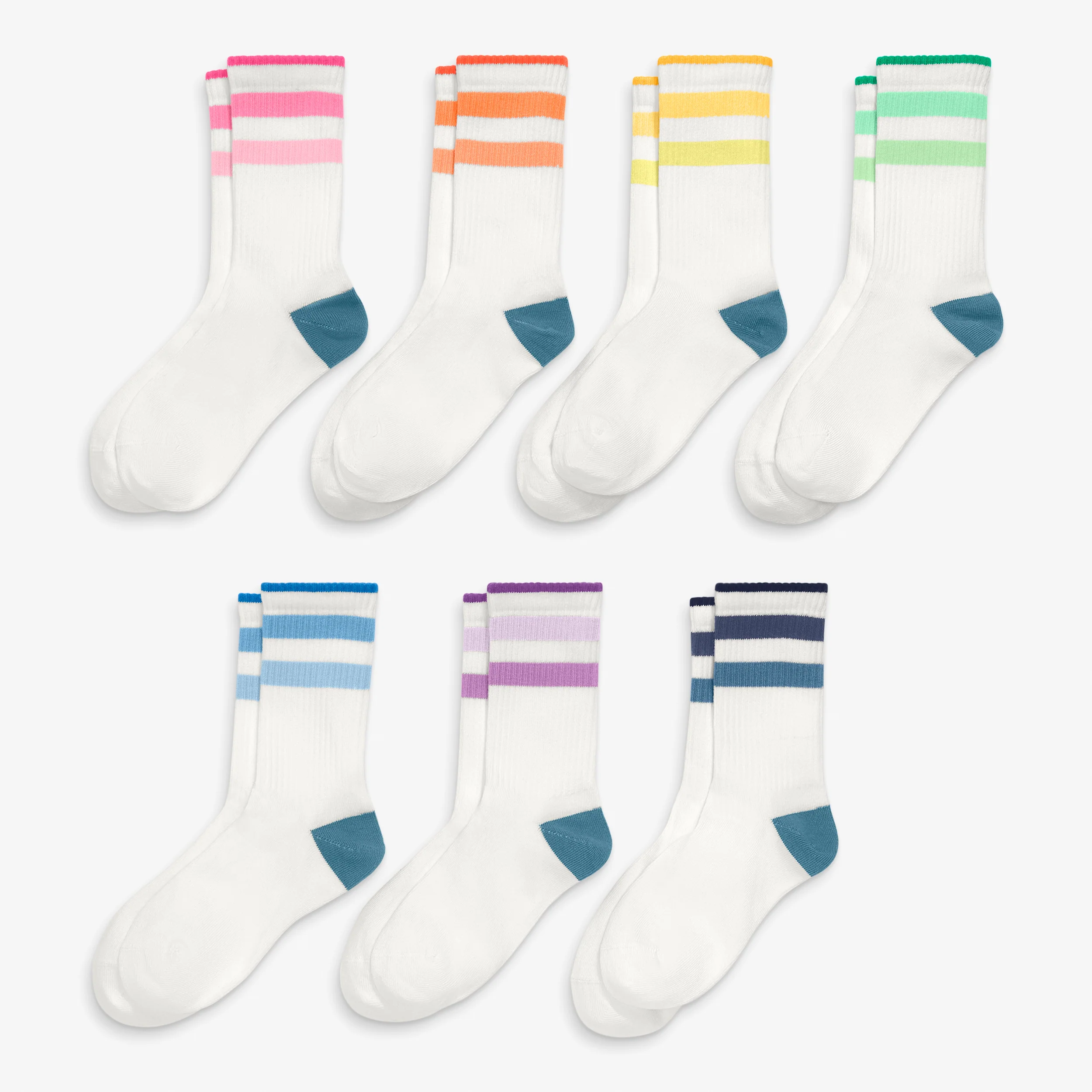 Kids rainbow ringer athletic sock 7-pack - Image 2