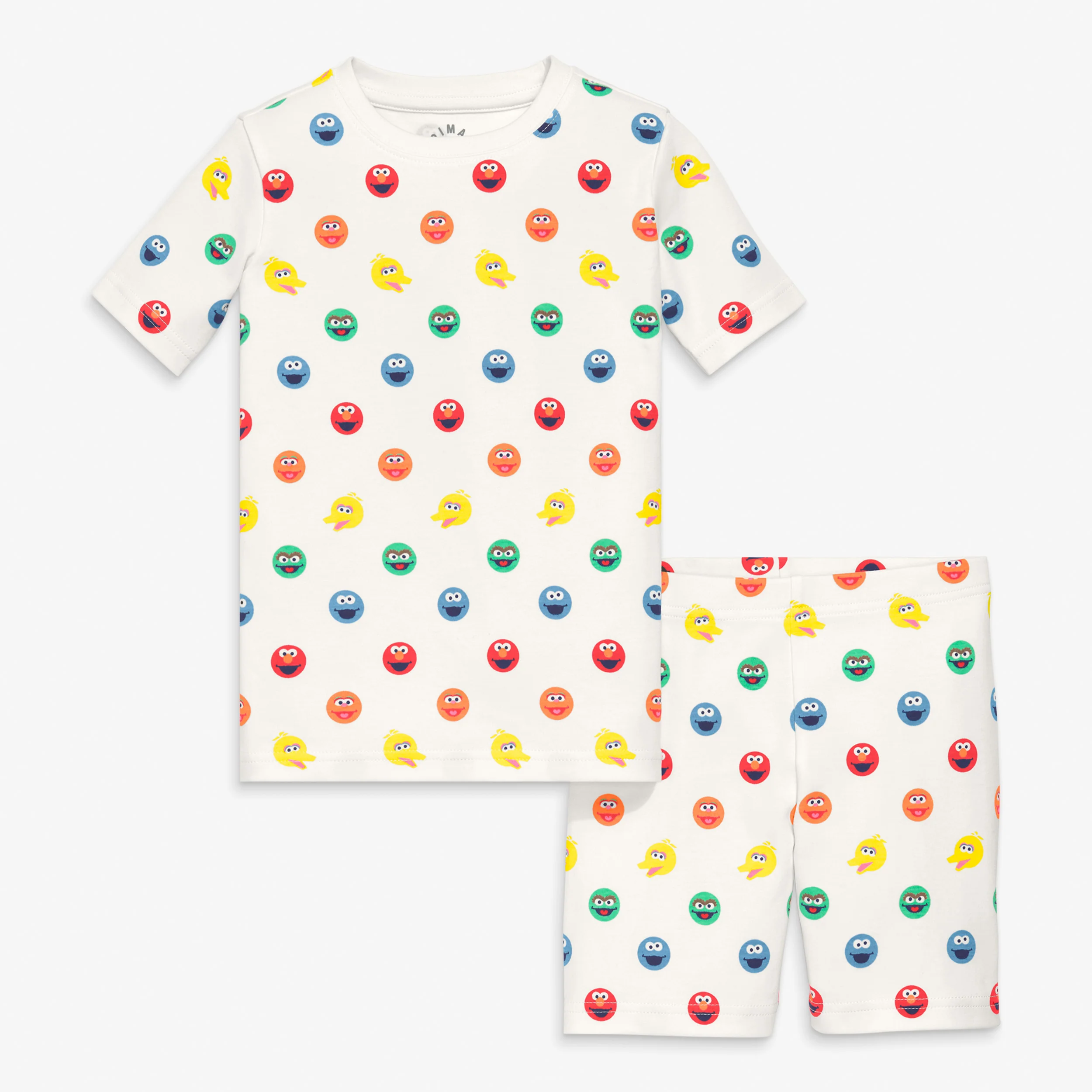 Kids organic short sleeve Sesame Street friends PJ set