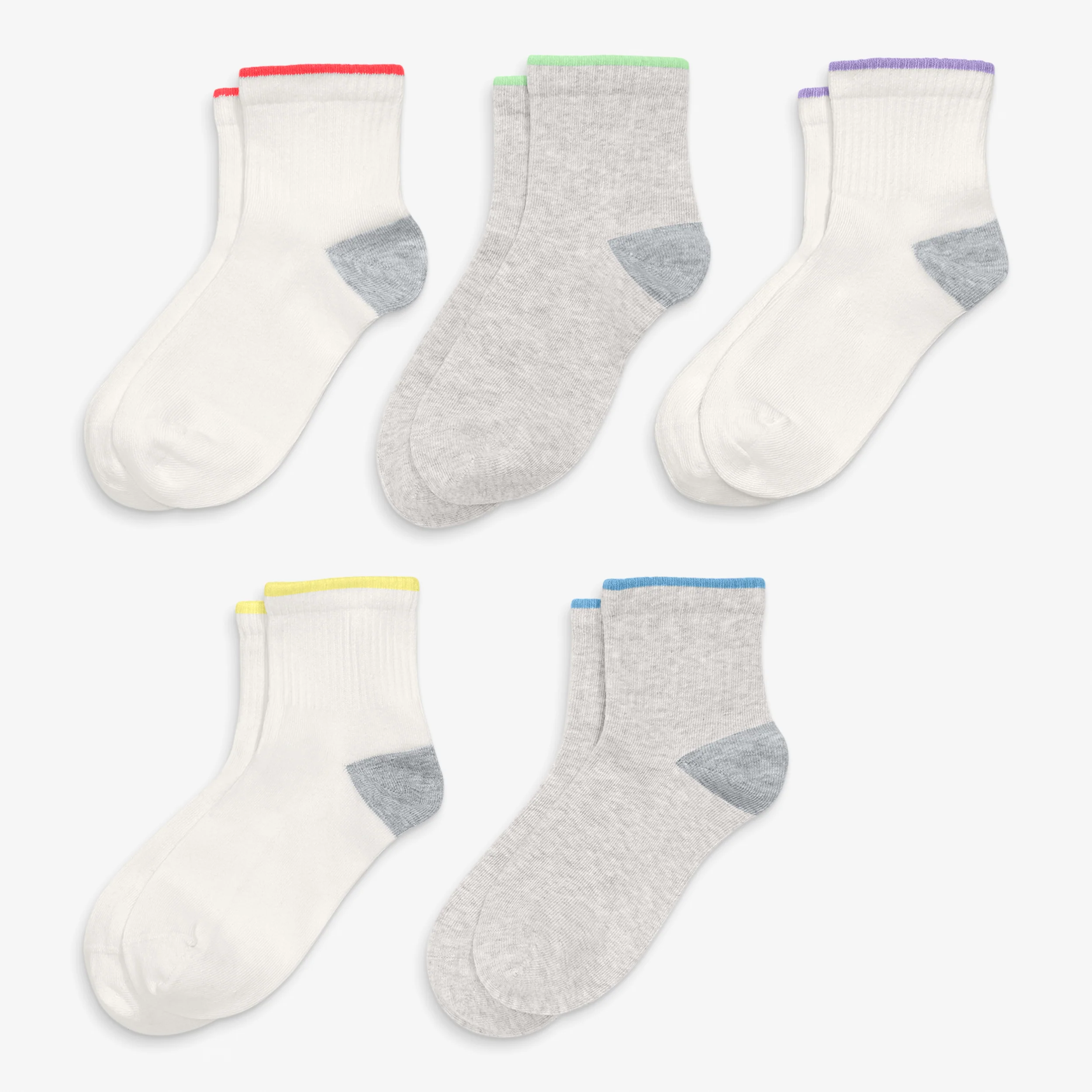 Kids rainbow quarter sock 5-pack - Image 3