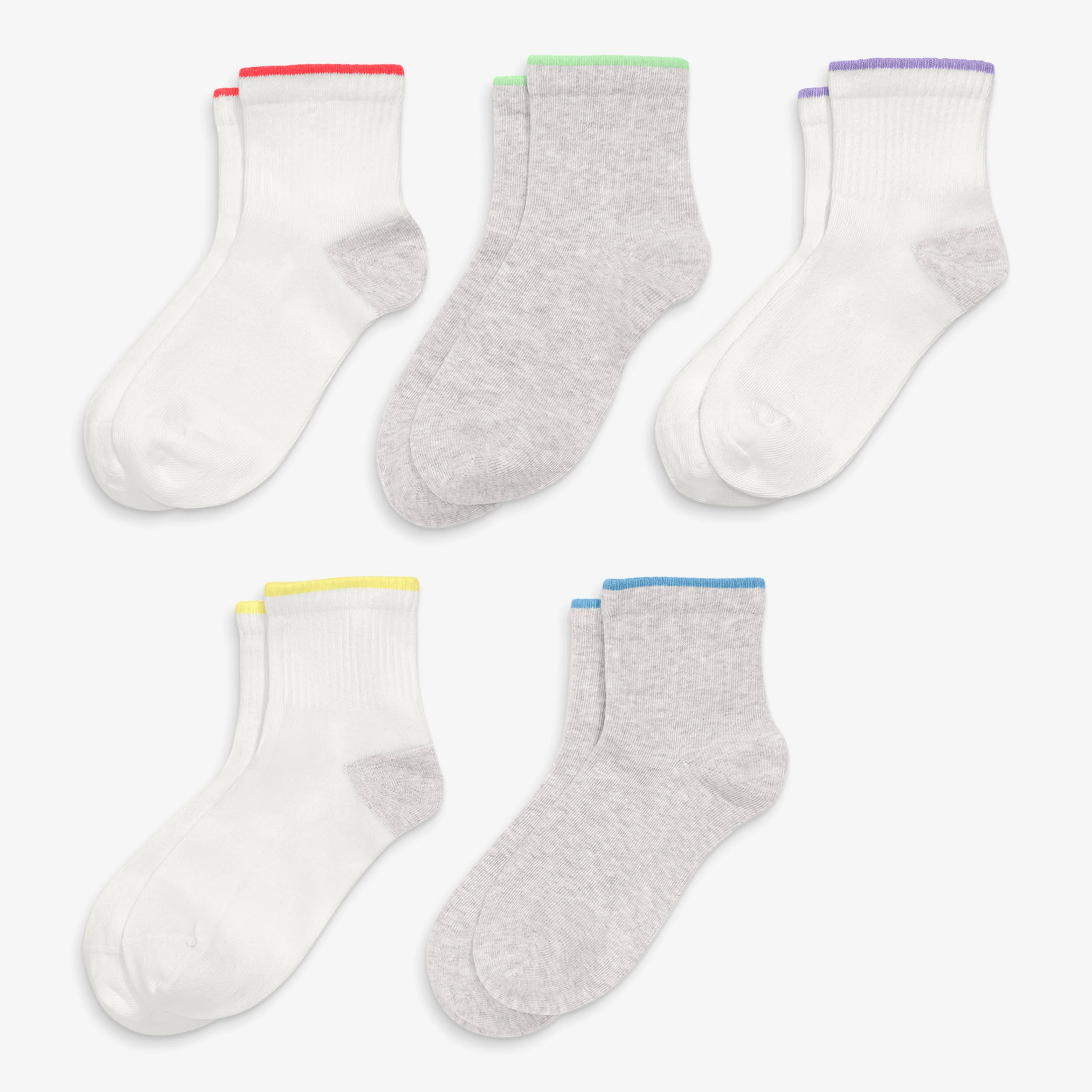 Kids rainbow quarter sock 5-pack - Image 4