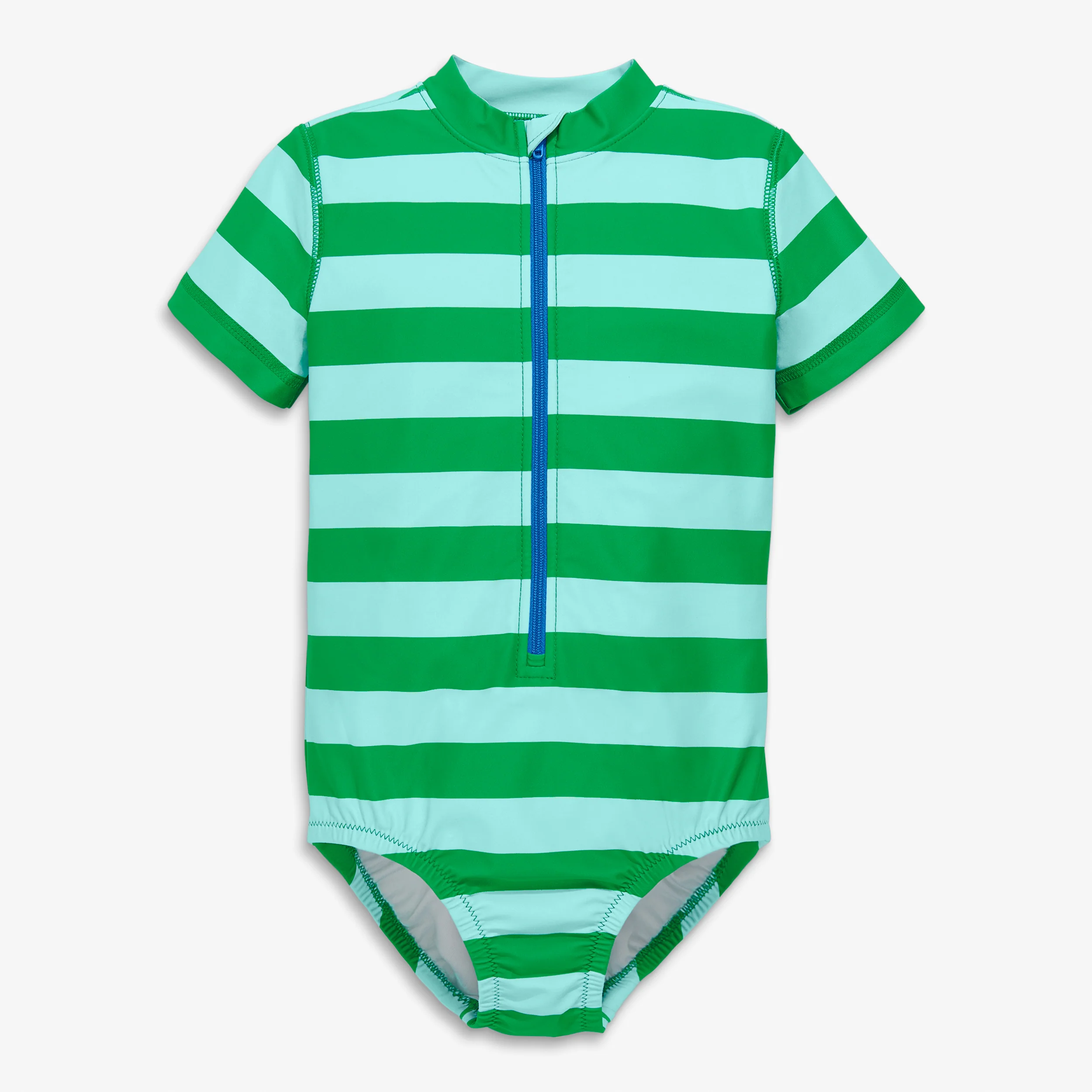 Clearance kids short sleeve one-piece rash guard in stripe - Image 2