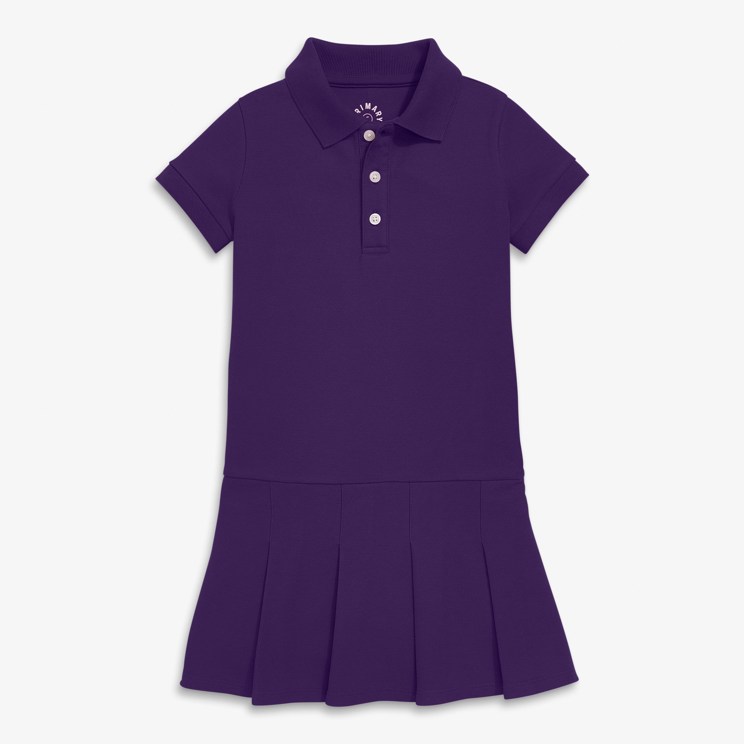 Kids short sleeve pique polo dress - Image 3