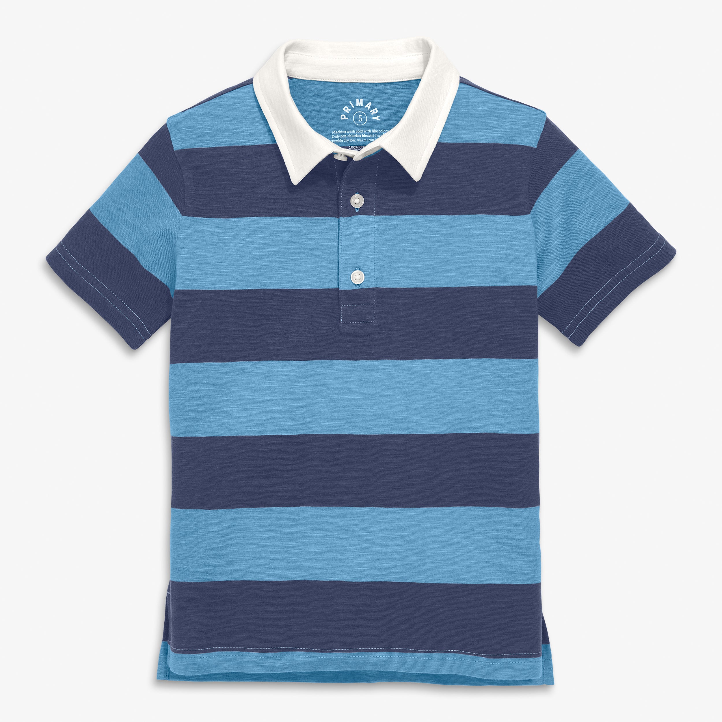 Clearance kids short sleeve polo in rugby stripe - Image 2