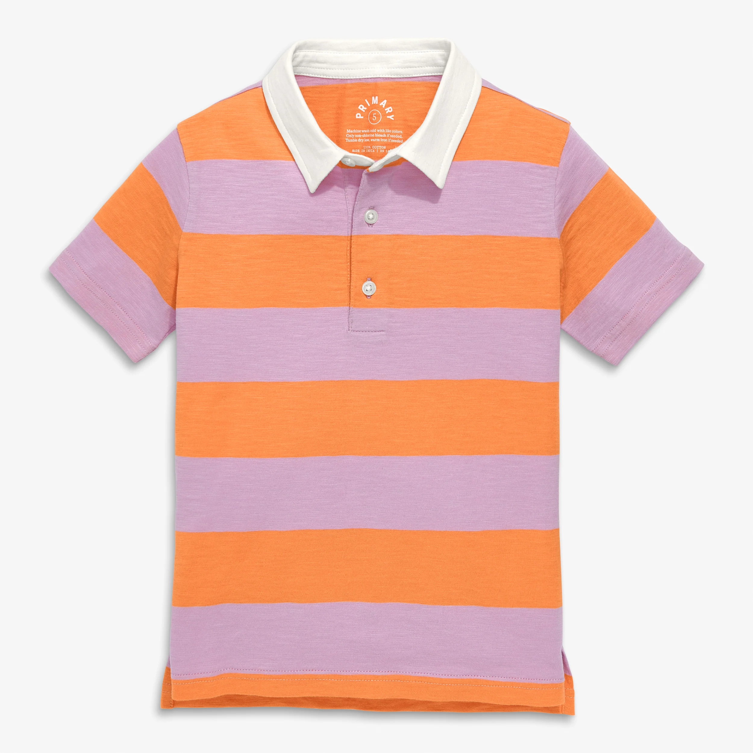 Clearance kids short sleeve polo in rugby stripe - Image 3