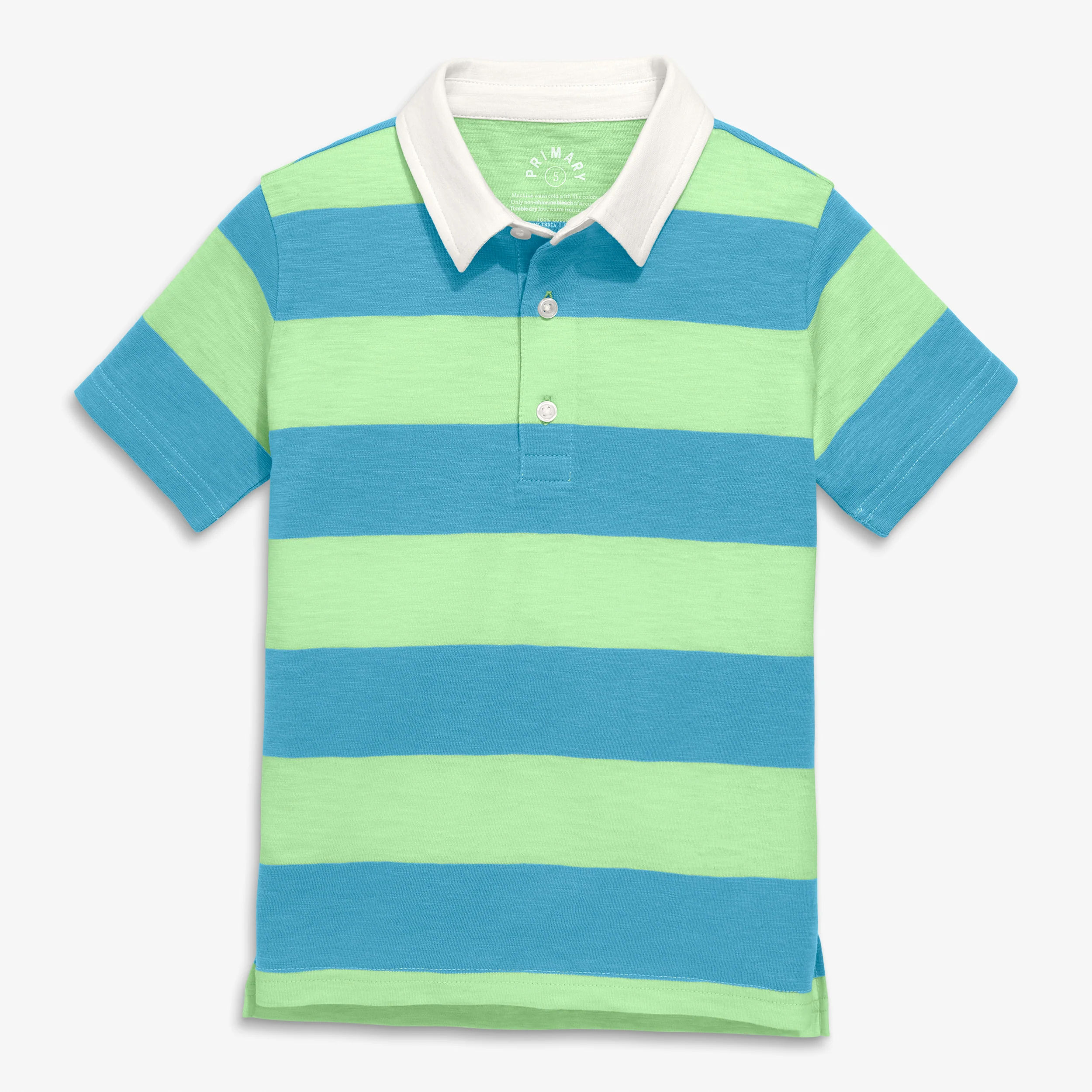 Clearance kids short sleeve polo in rugby stripe - Image 4