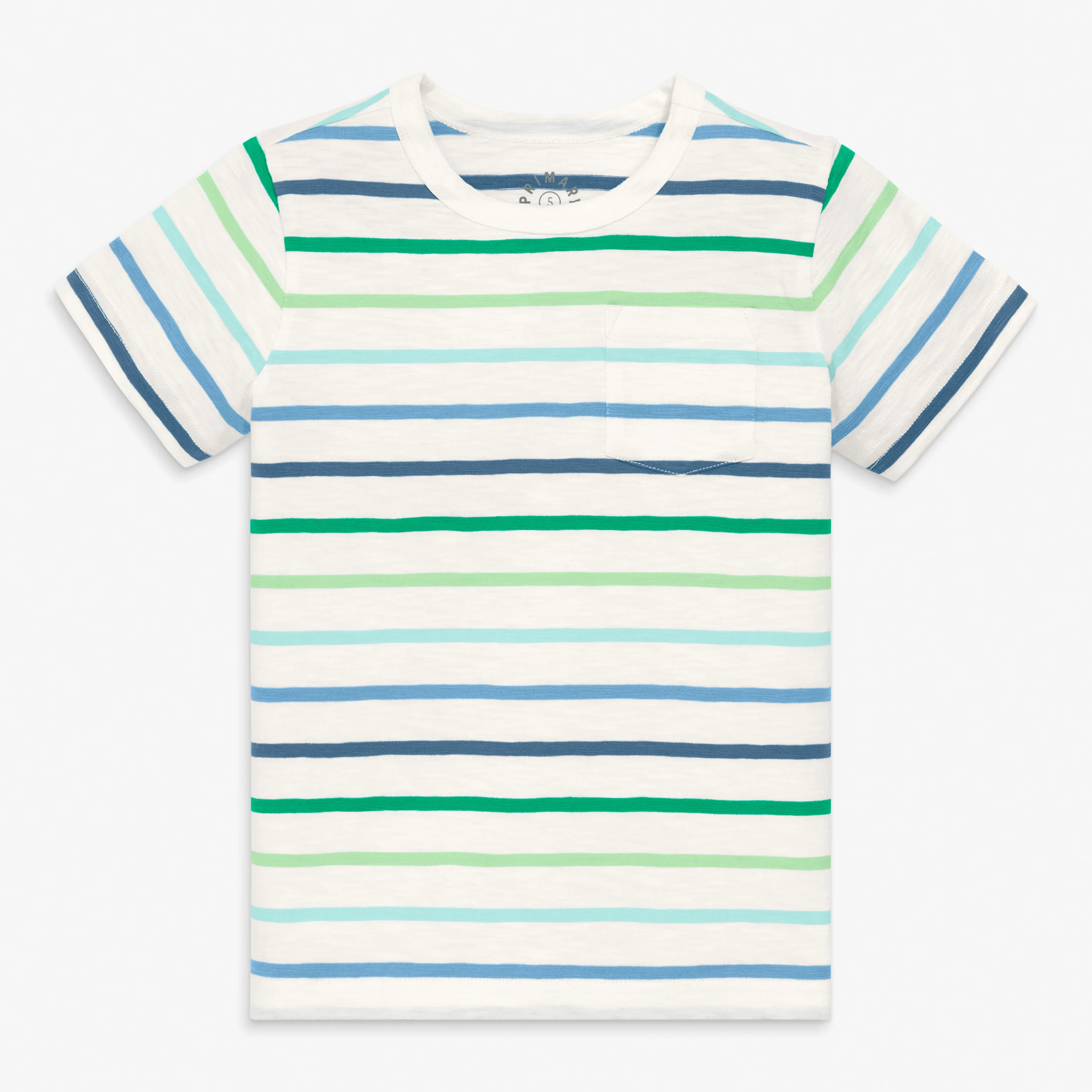 Kids pocket tee in multi stripe