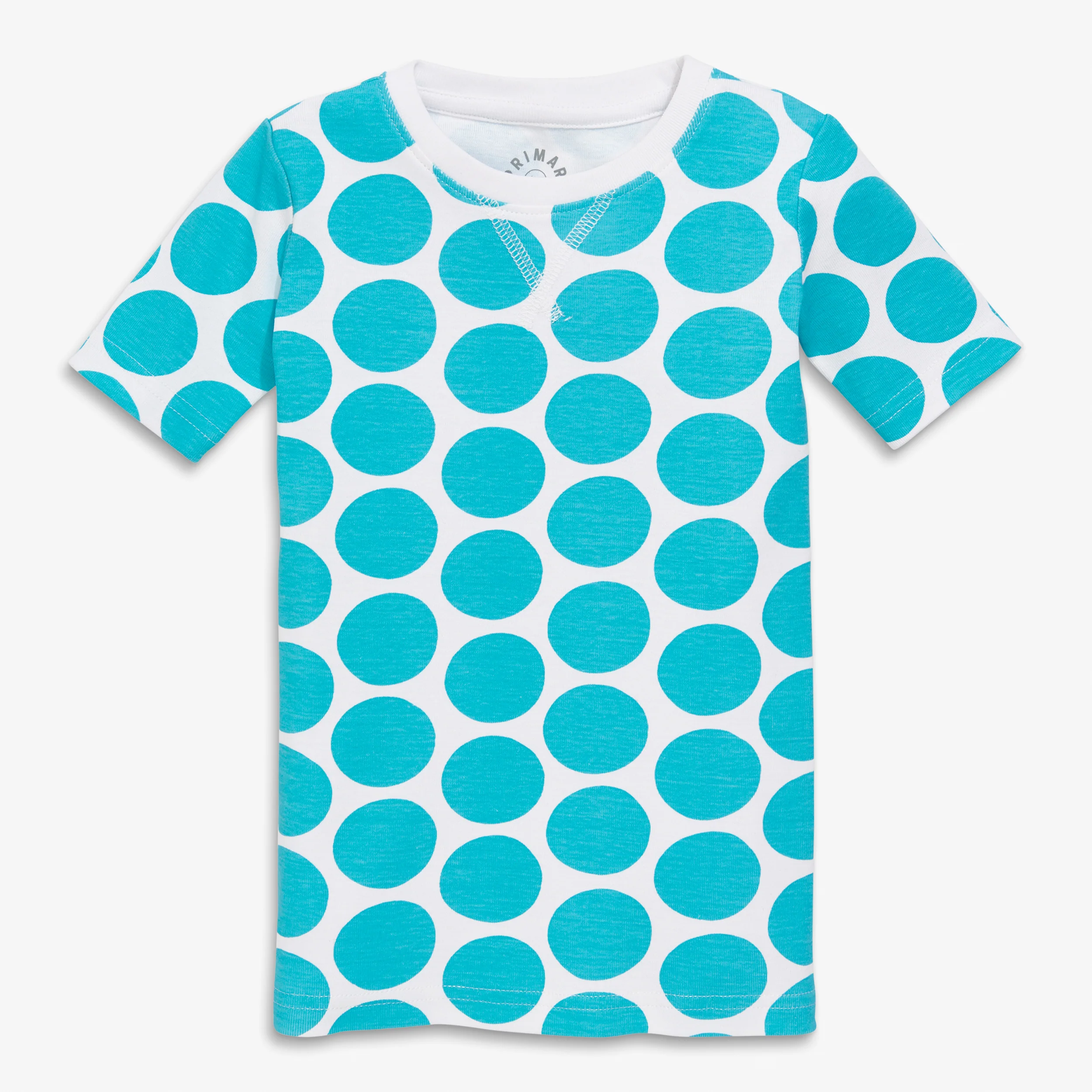 Clearance kids organic short sleeve pj top in cutout dot - Image 2