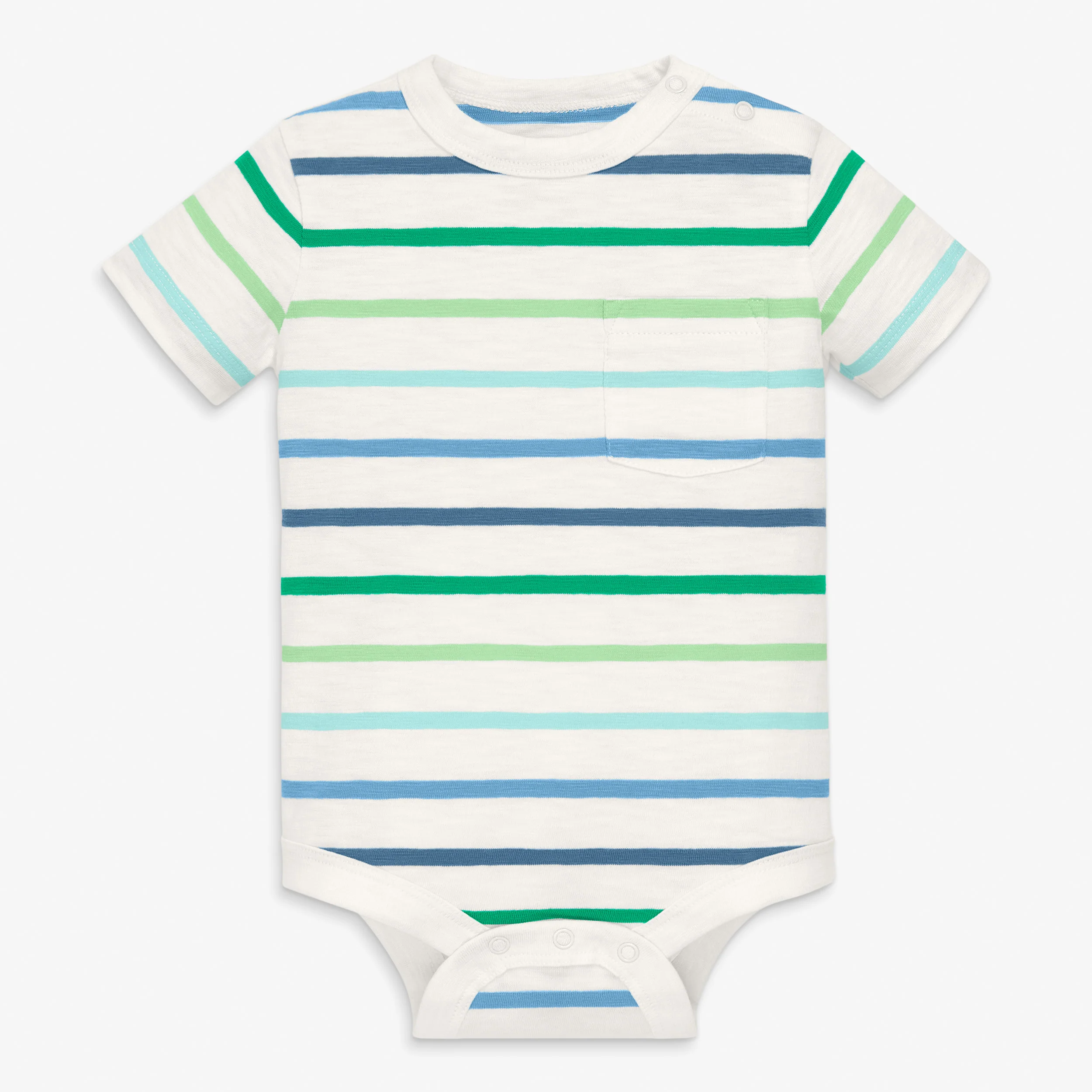 Short sleeve stripe babysuit