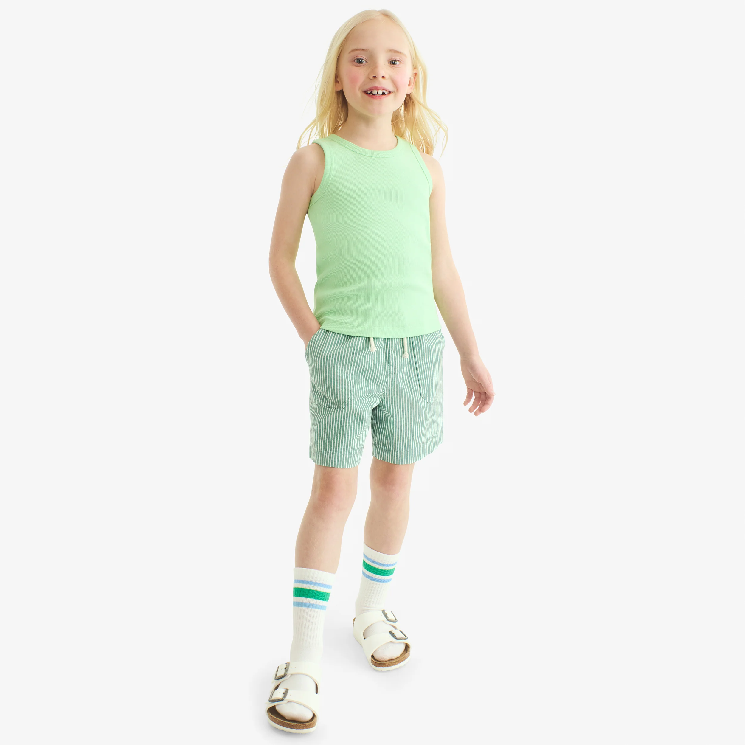 Kids stretch chino short in boardwalk stripe - Image 6