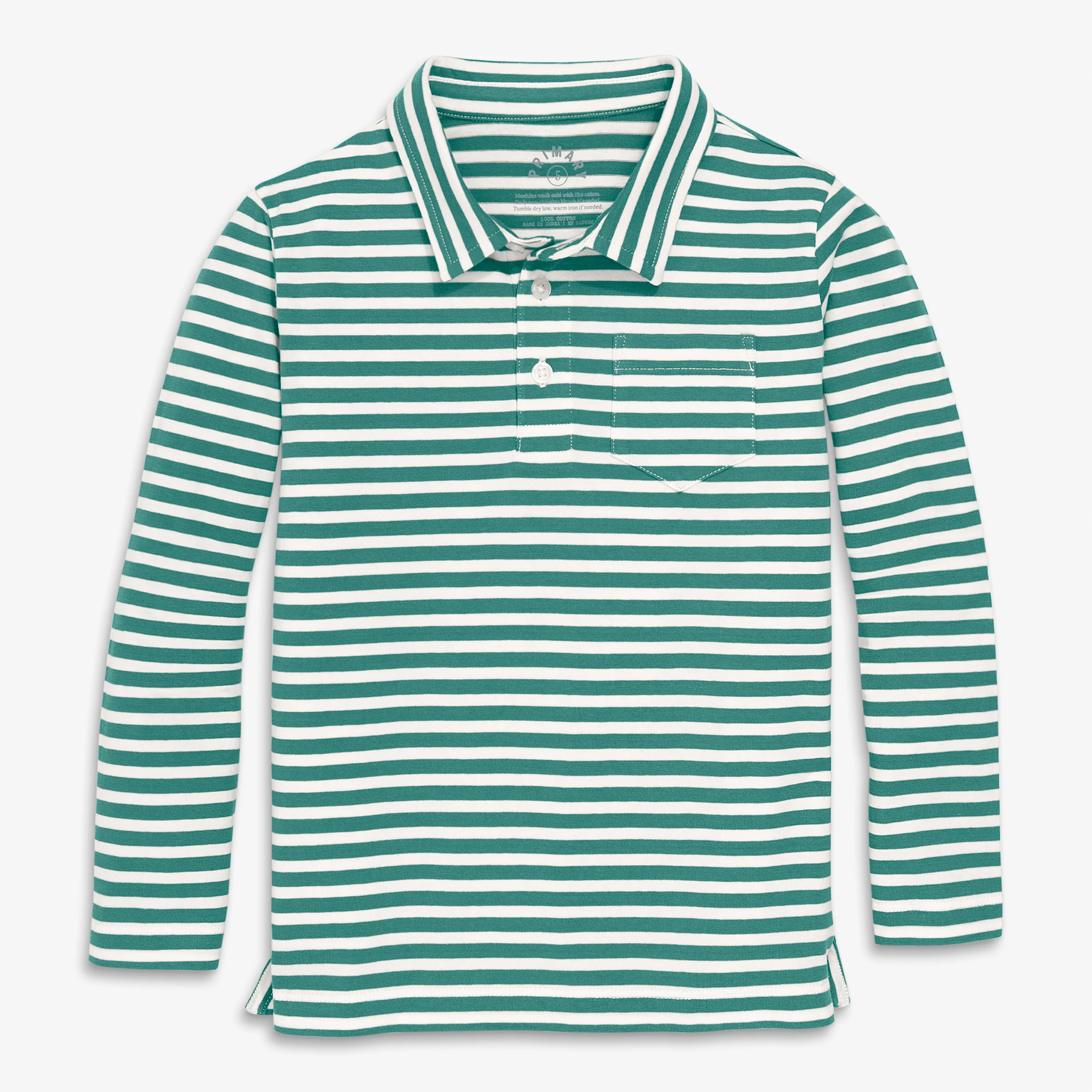 Kids long sleeve polo in stripe