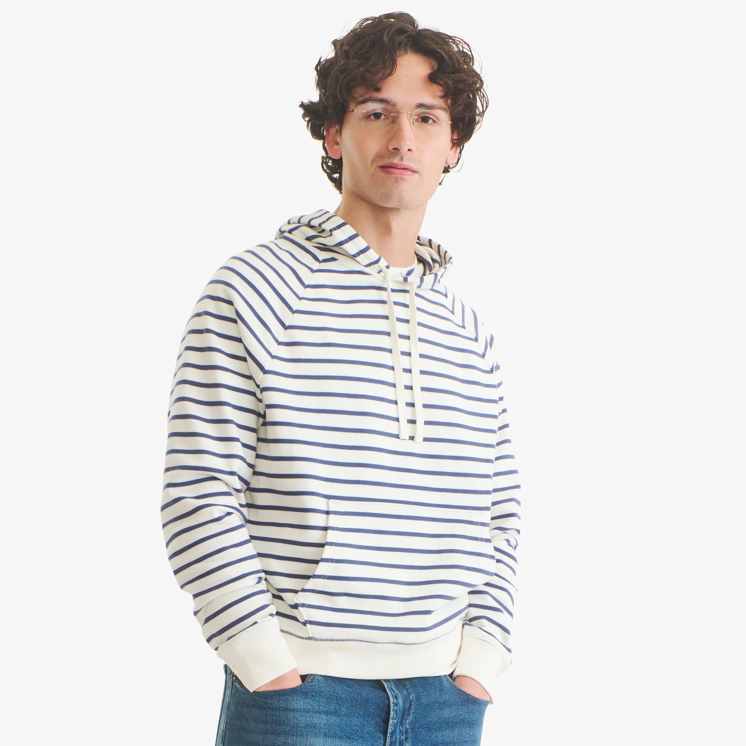 Adult stripe pullover hoodie (unisex fit)