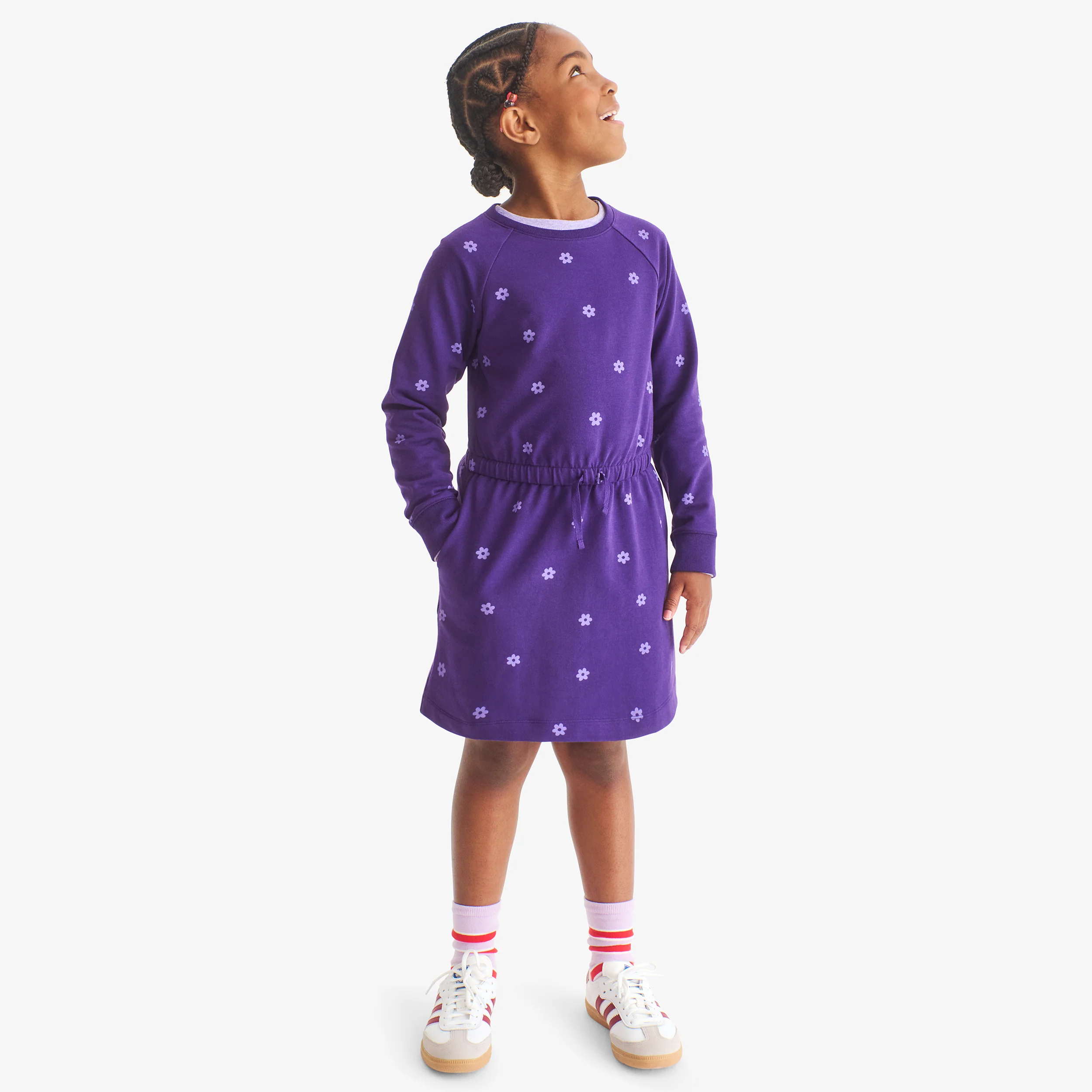 Clearance kids sweatshirt dress in bold blooms - Image 3