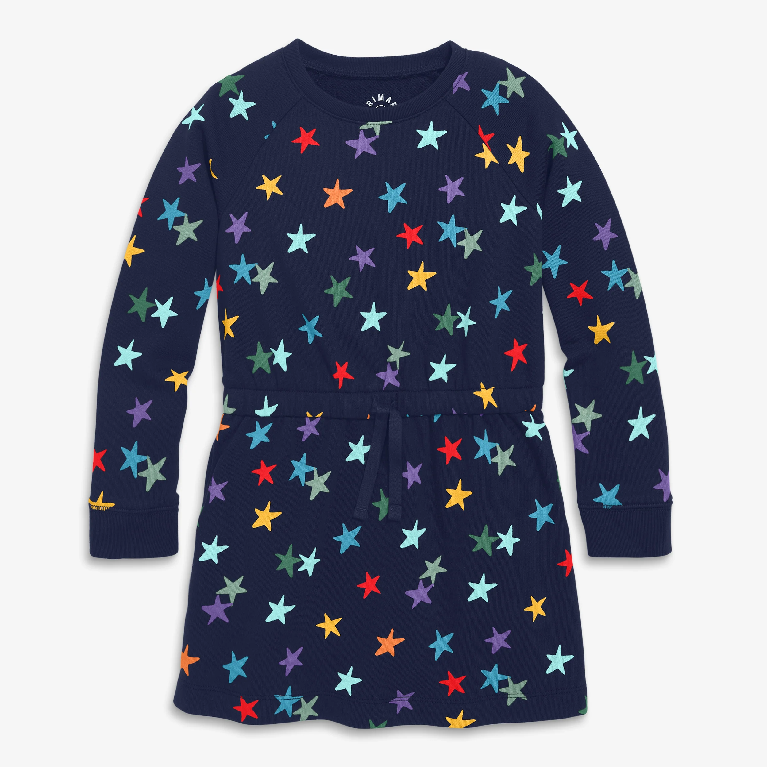 Clearance kids sweatshirt dress in rainbow confetti stars - Image 2