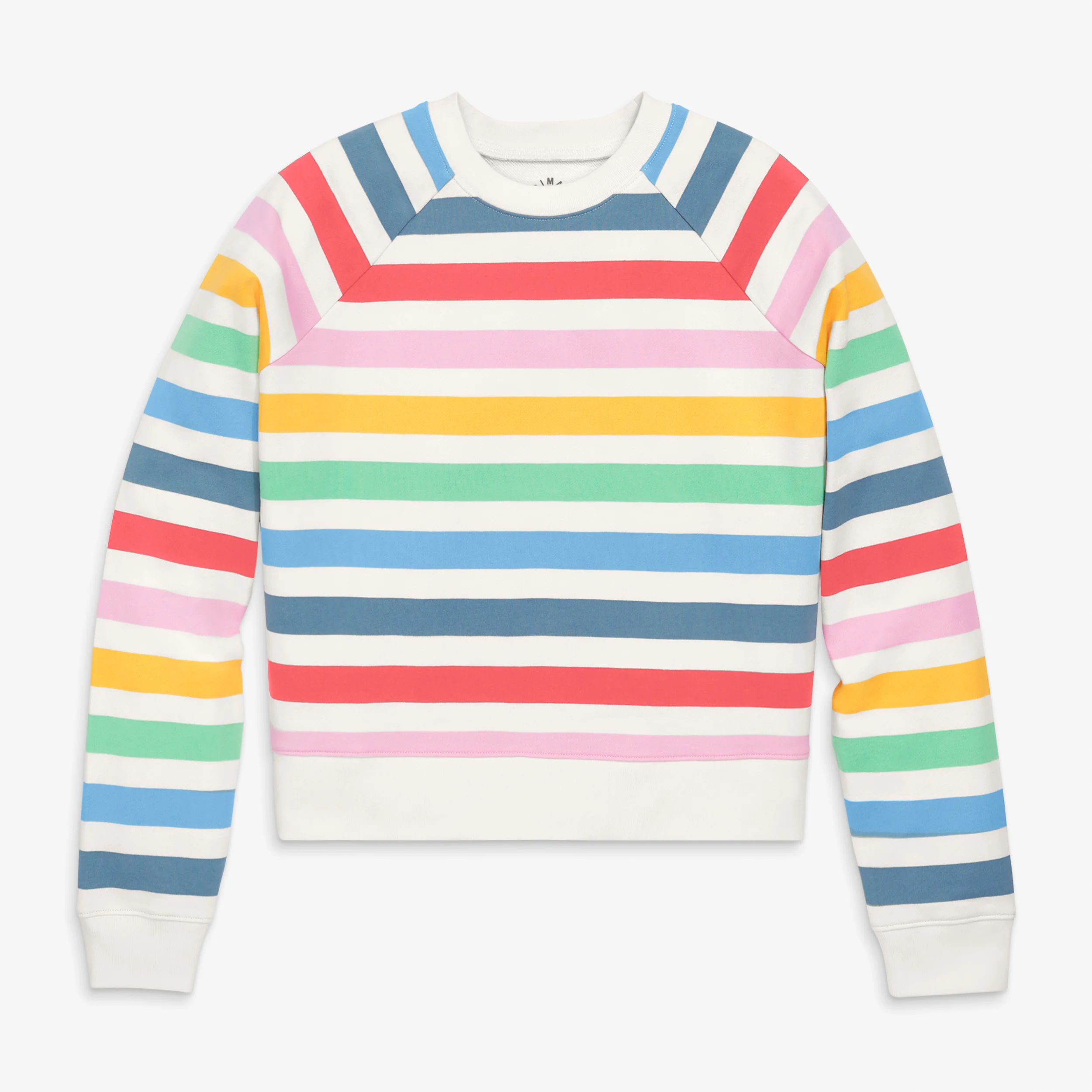 Adult 24/7 crop sweatshirt in candy stripe (women's fit) - Image 2