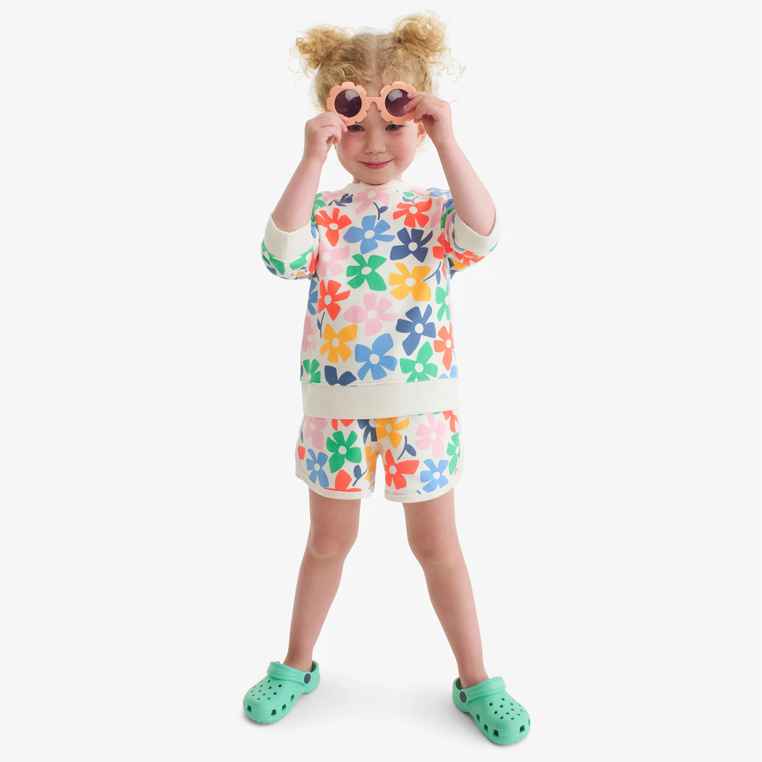 Kids sweatshirt in rainbow blooms - Image 3