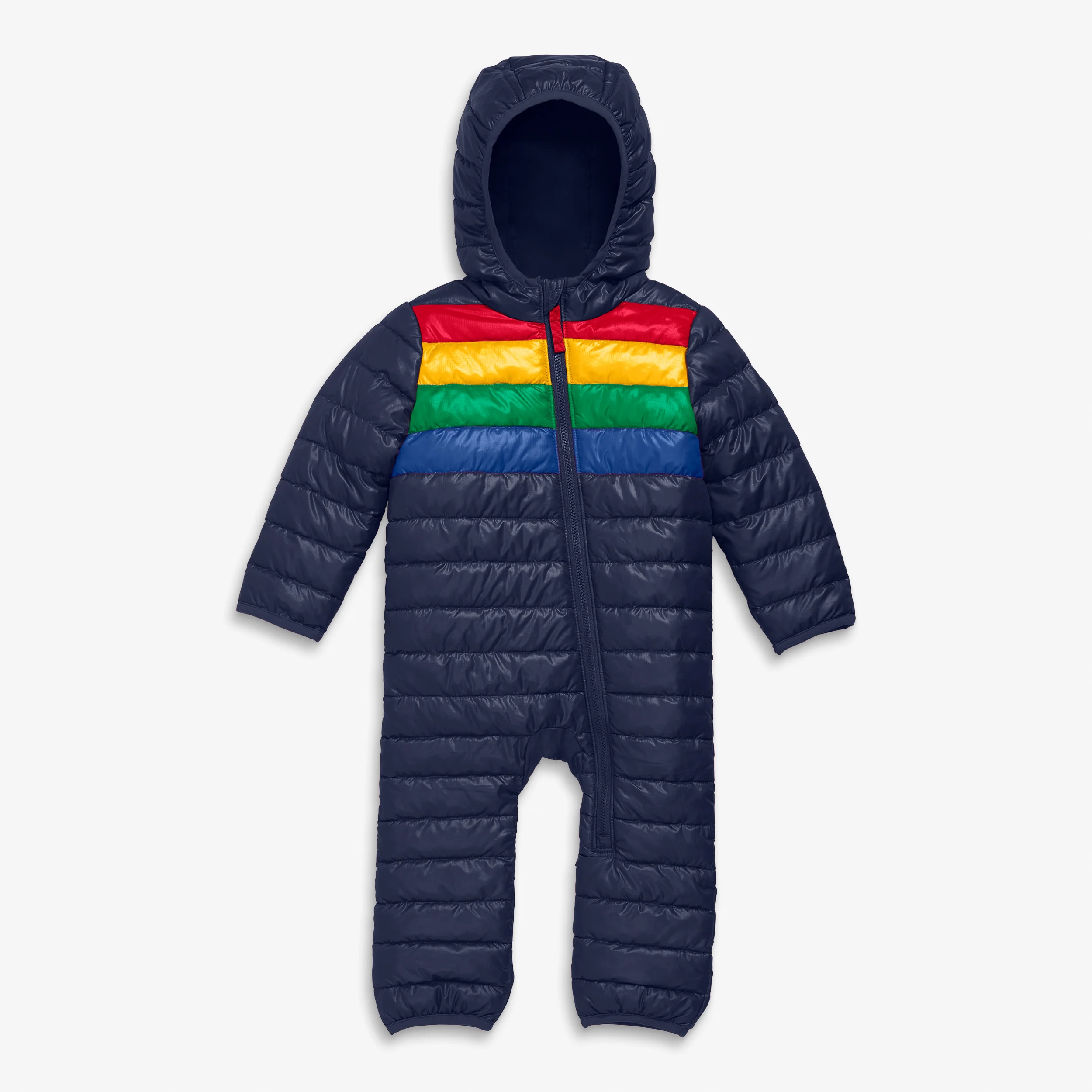 Baby stripe lightweight puffer suit - Image 2