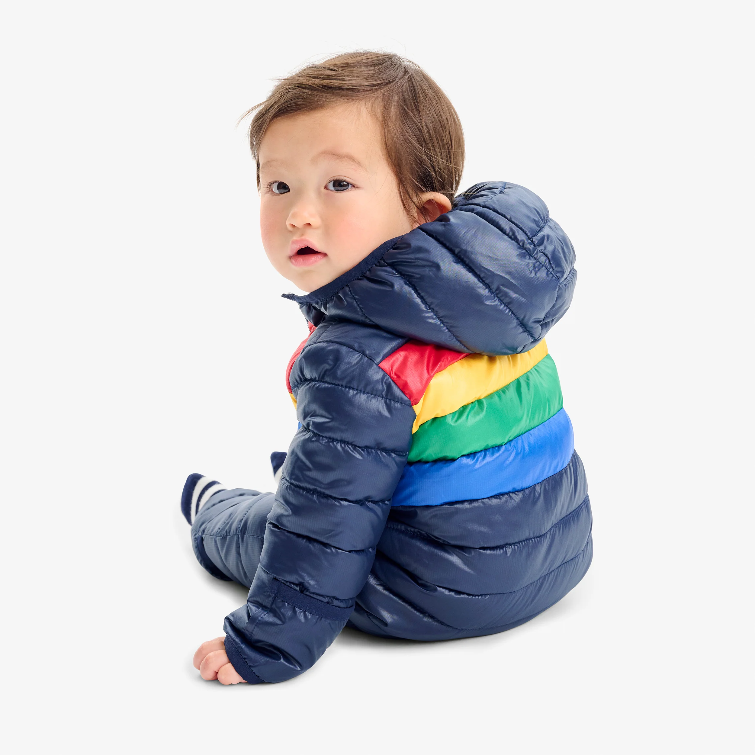 Baby stripe lightweight puffer suit - Image 6