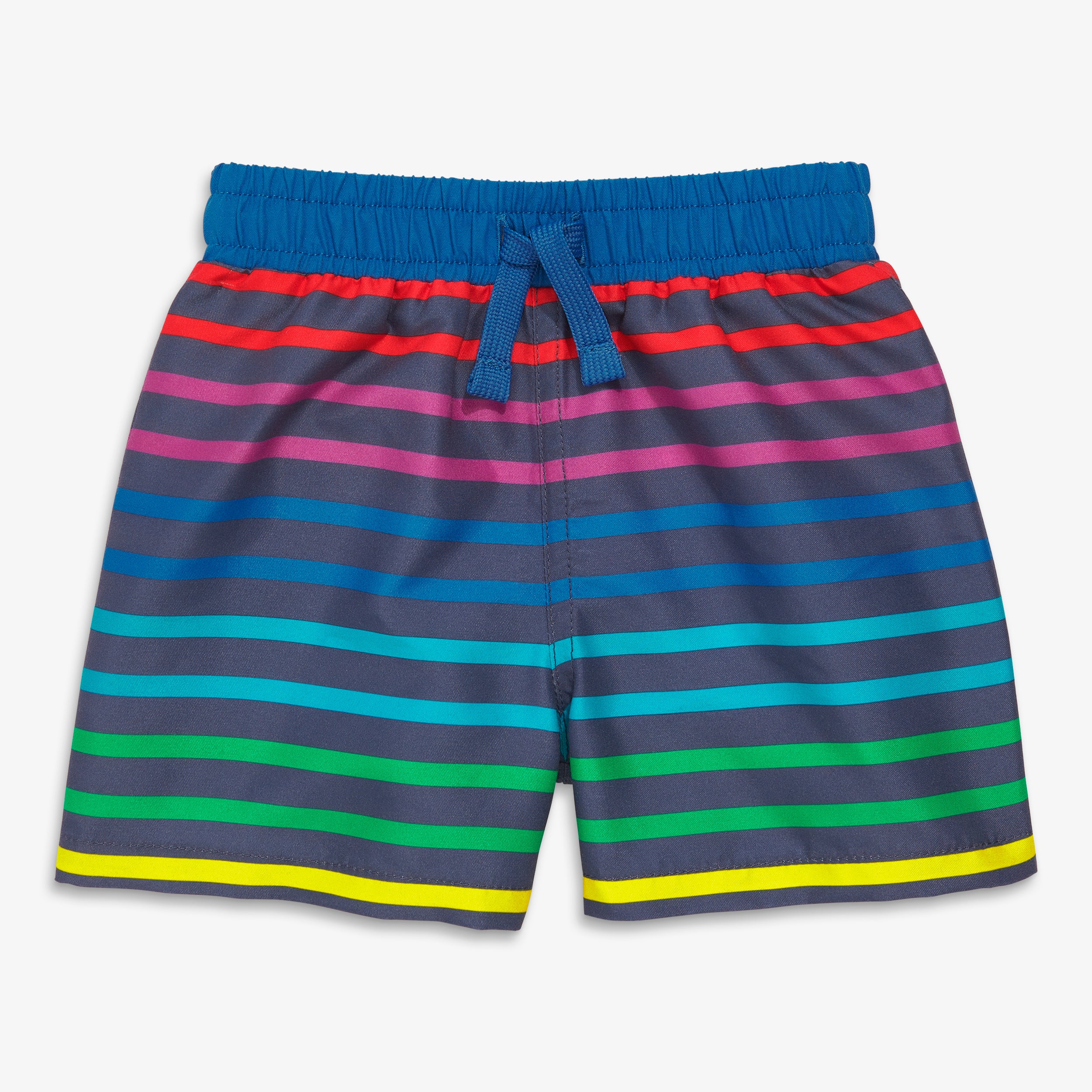 Clearance baby swim trunk in navy rainbow stripe