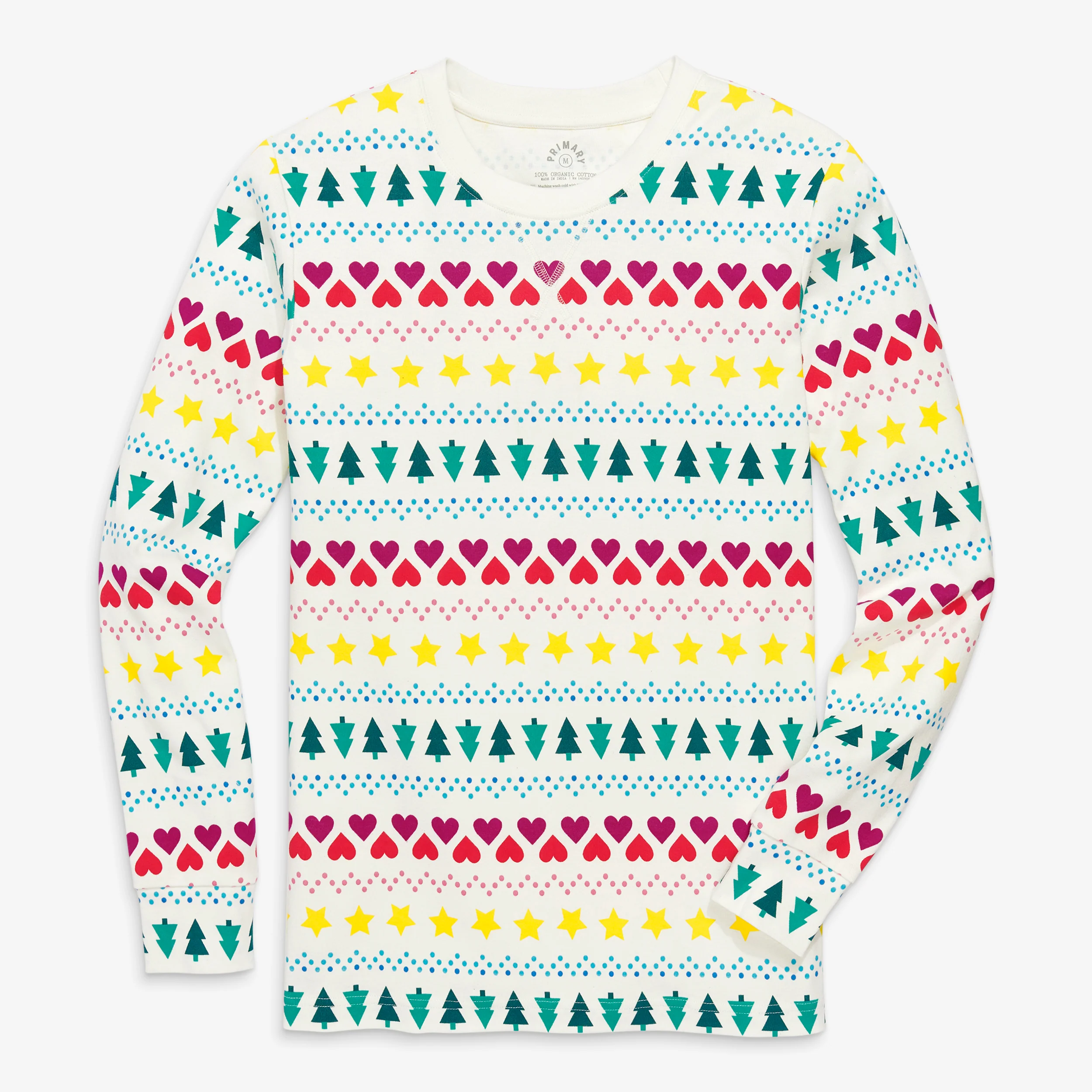 Clearance adult organic pj top in fair isle (unisex fit)