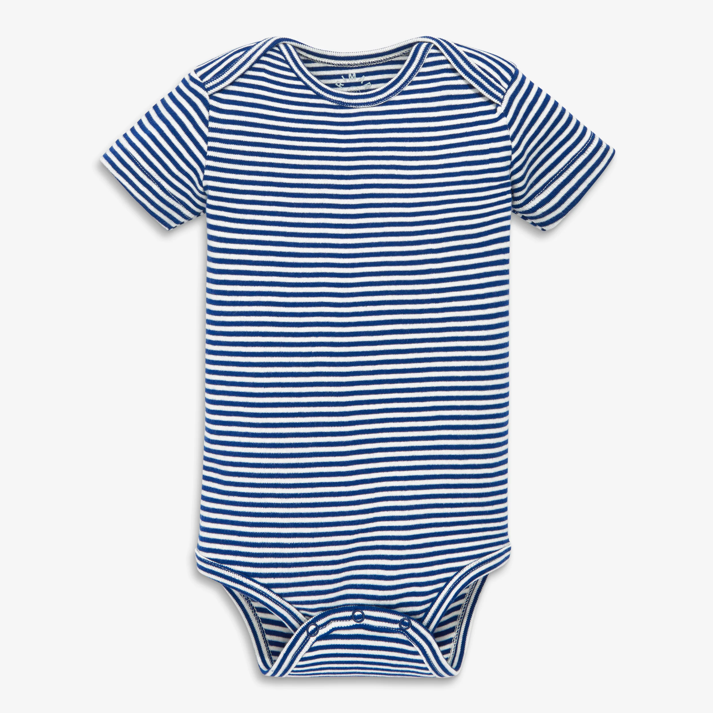 Clearance organic short sleeve babysuit in mini stripe - Image 3