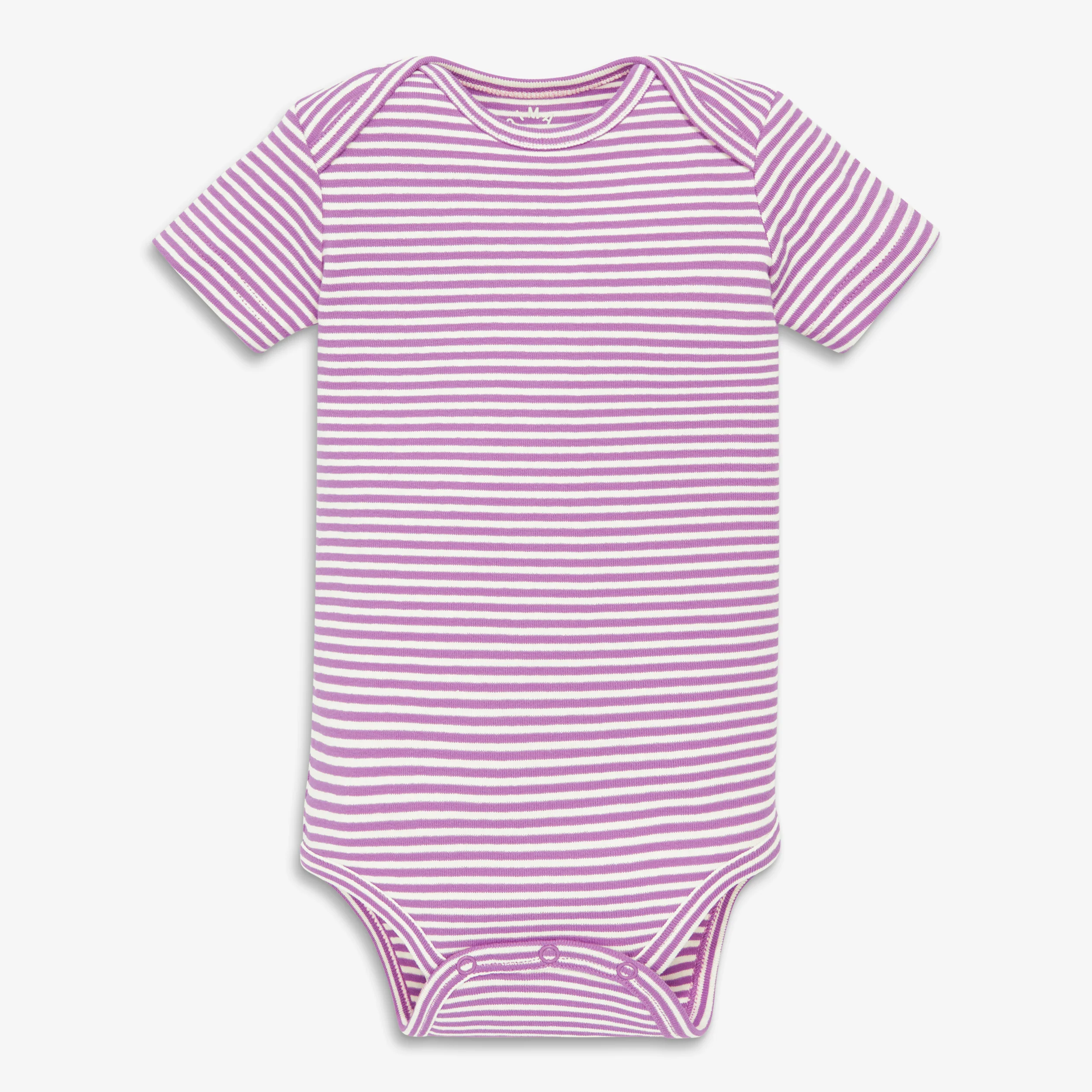 Clearance organic short sleeve babysuit in mini stripe - Image 4