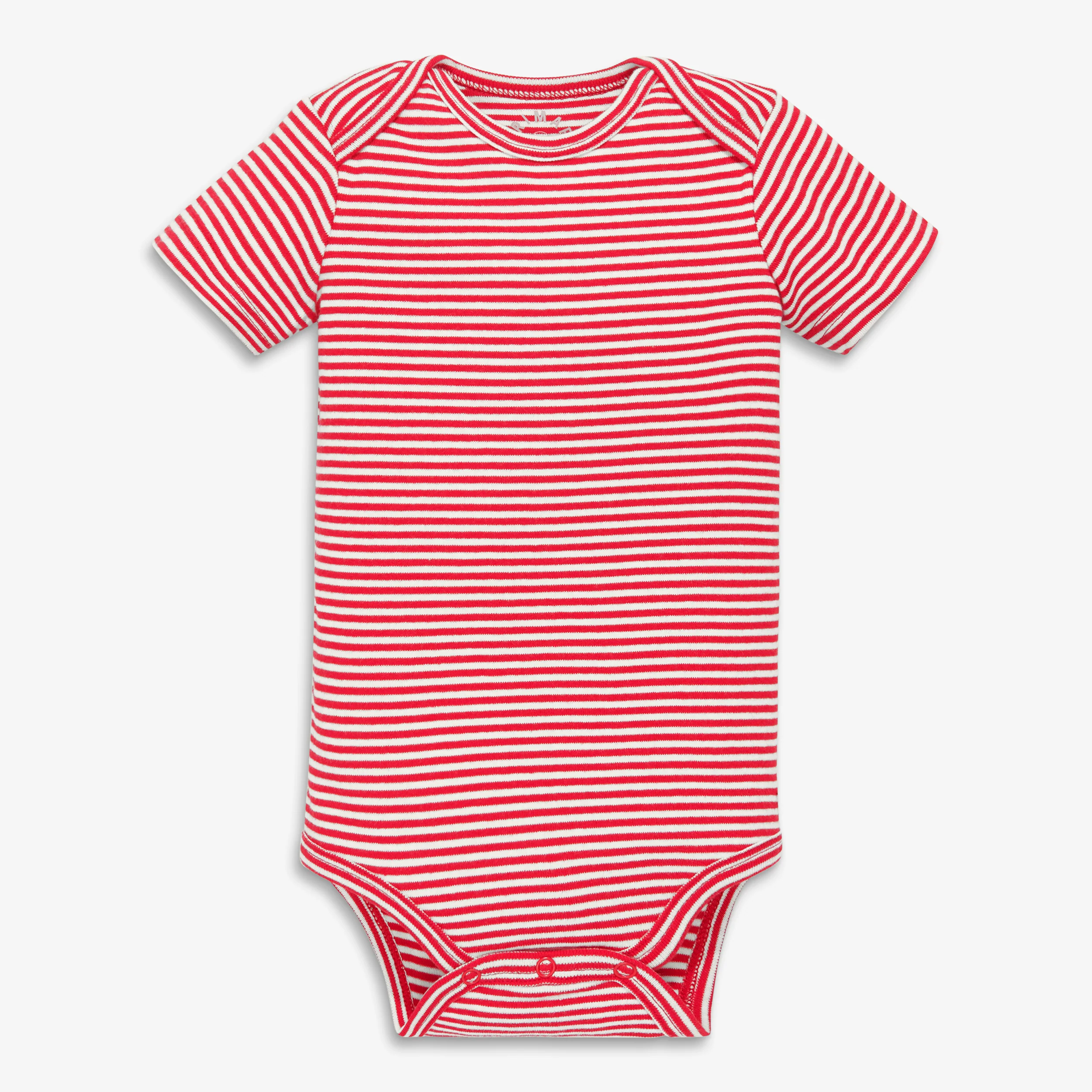 Clearance organic short sleeve babysuit in mini stripe - Image 5