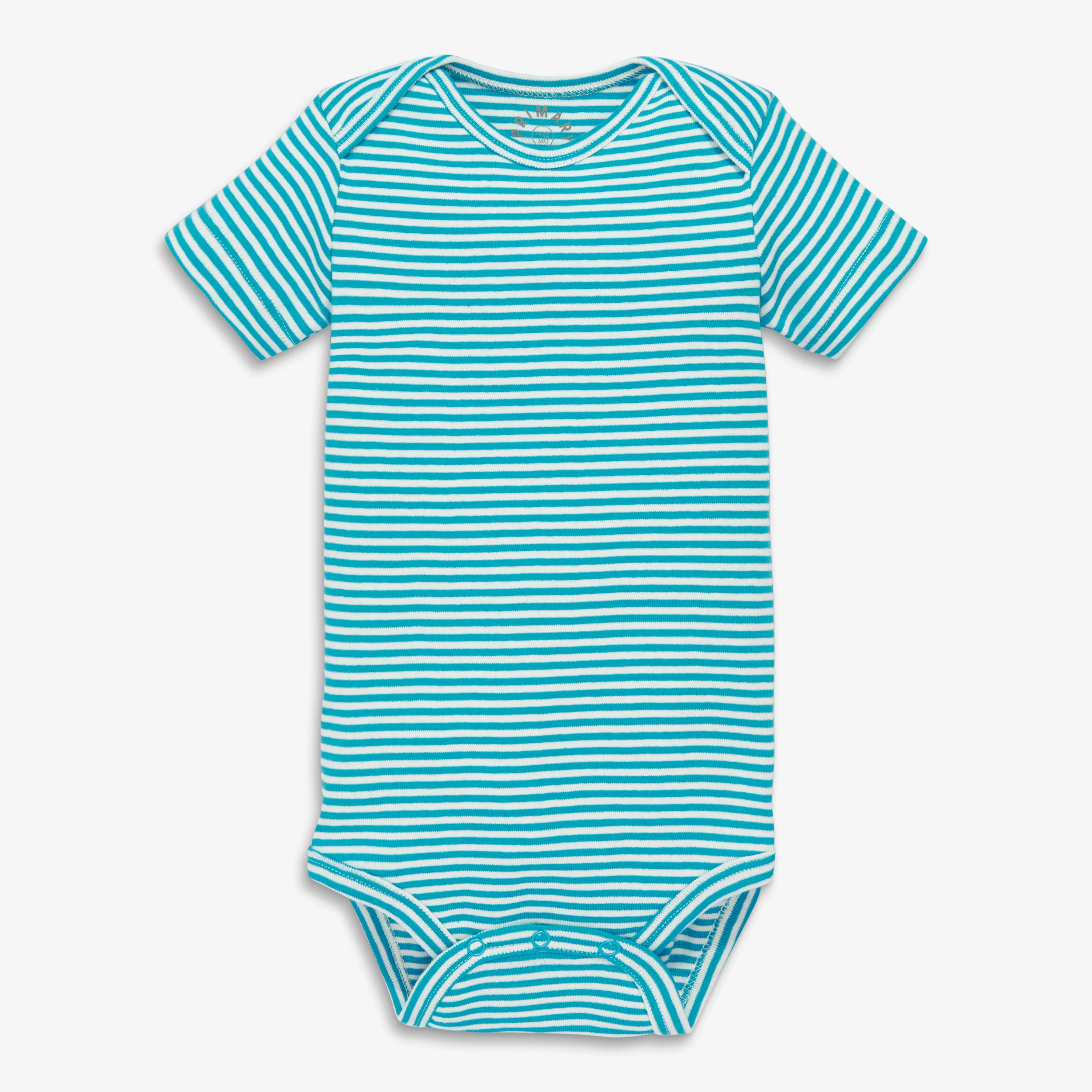 Clearance organic short sleeve babysuit in mini stripe - Image 6