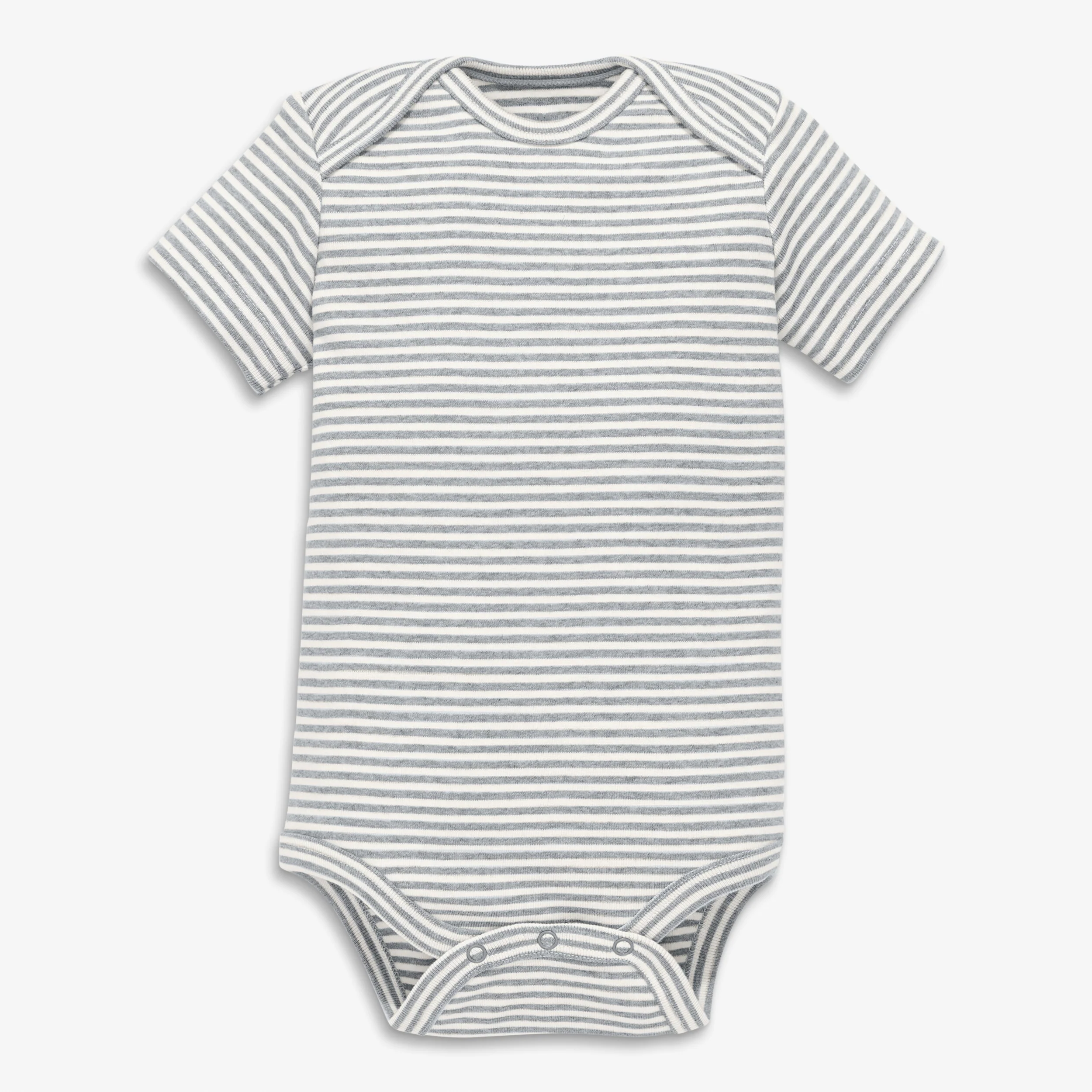 Clearance organic short sleeve babysuit in mini stripe - Image 8