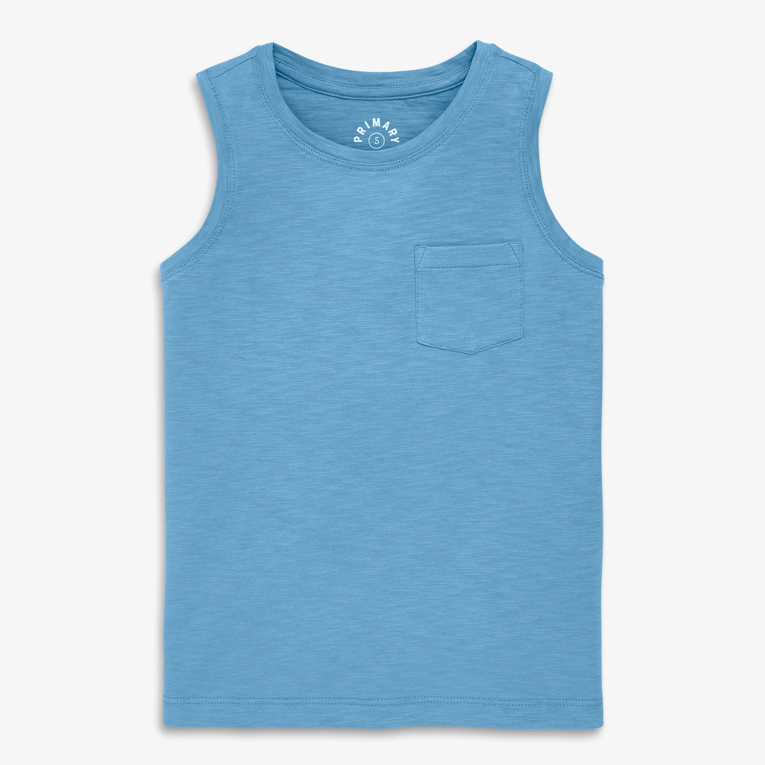 Kids slub pocket tank in seasonal colors