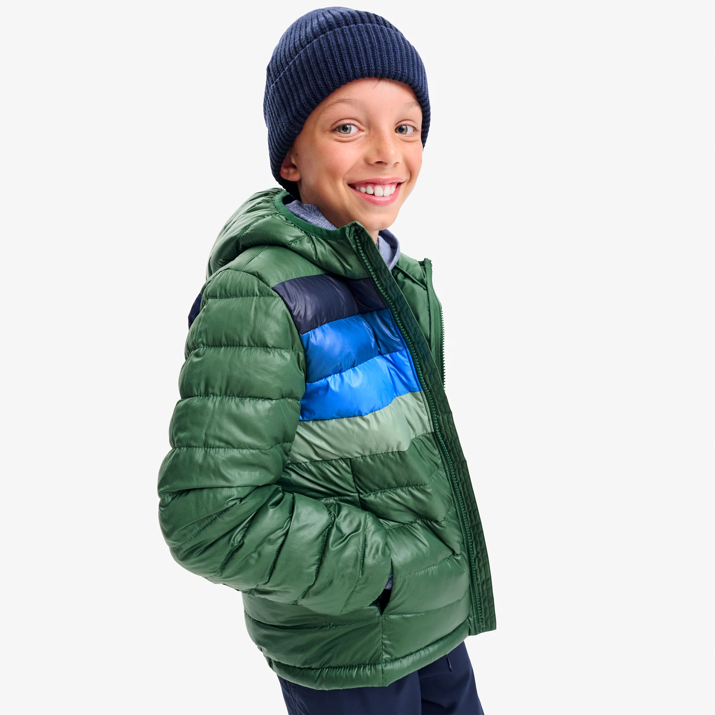 Kids stripe lightweight puffer jacket - Image 10
