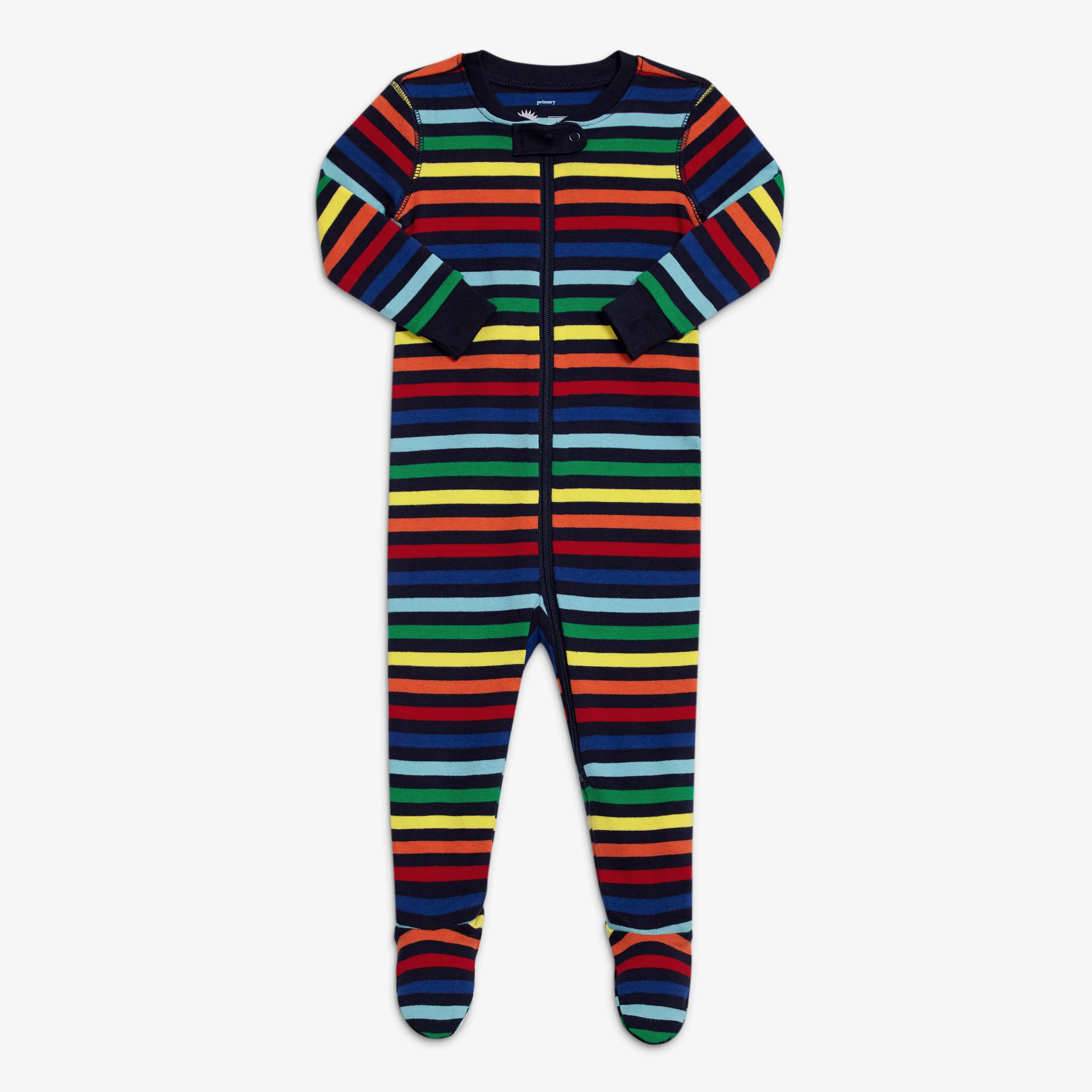 Clearance baby organic zip footie in rainbow (sizes 0-24m) - Image 2
