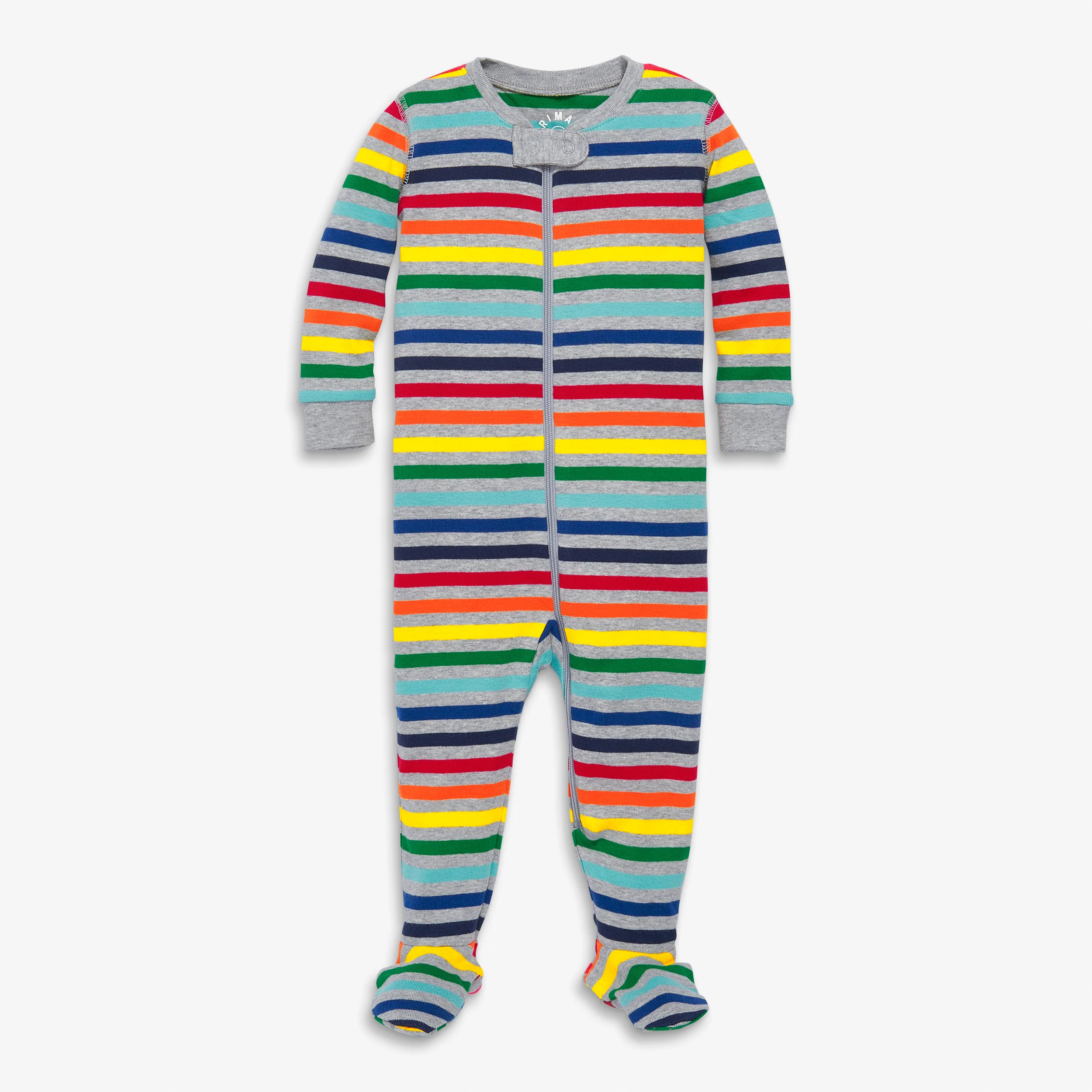 Clearance baby organic zip footie in rainbow (sizes 0-24m) - Image 3