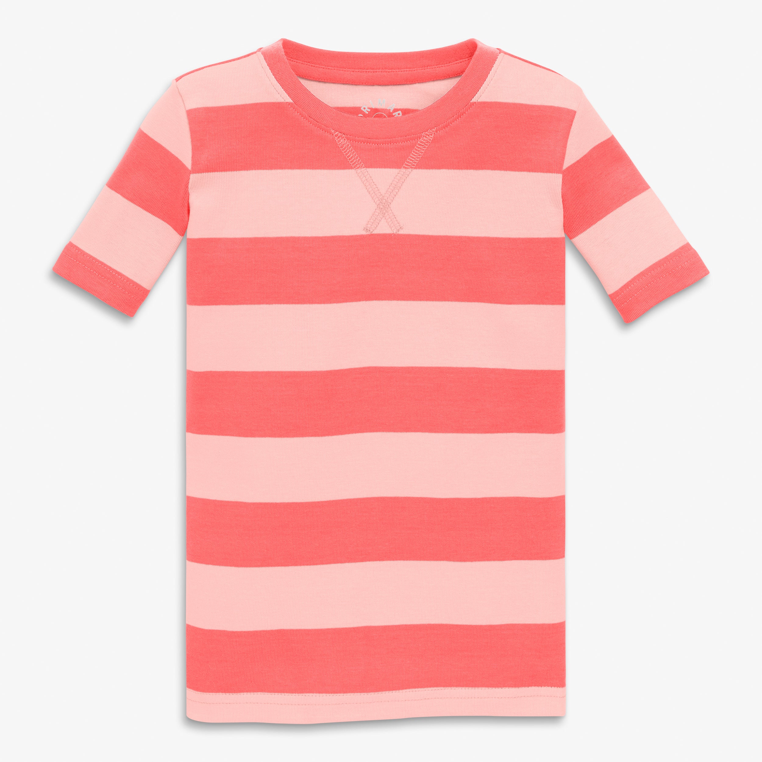 Clearance kids organic short sleeve pj top in bold stripe - Image 3