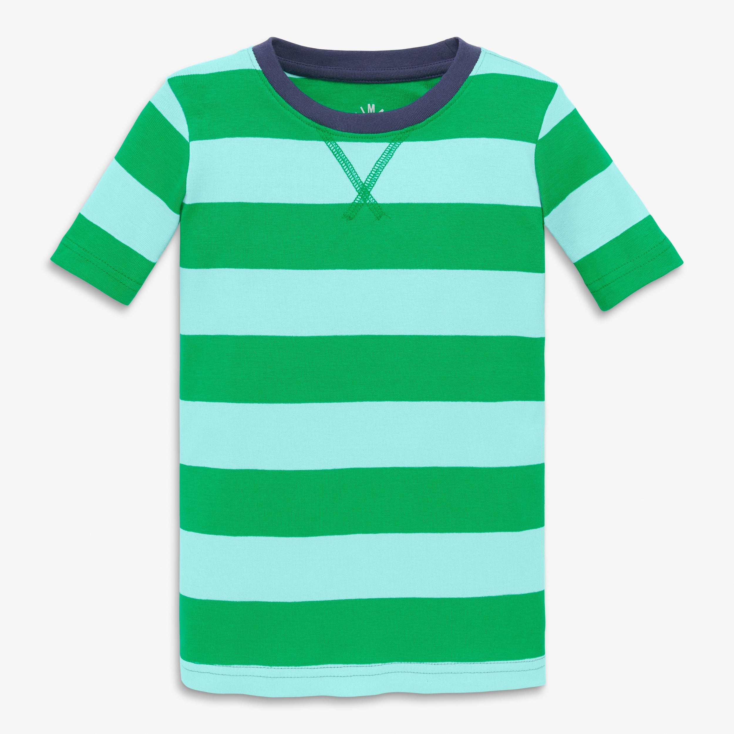 Clearance kids organic short sleeve pj top in bold stripe - Image 4
